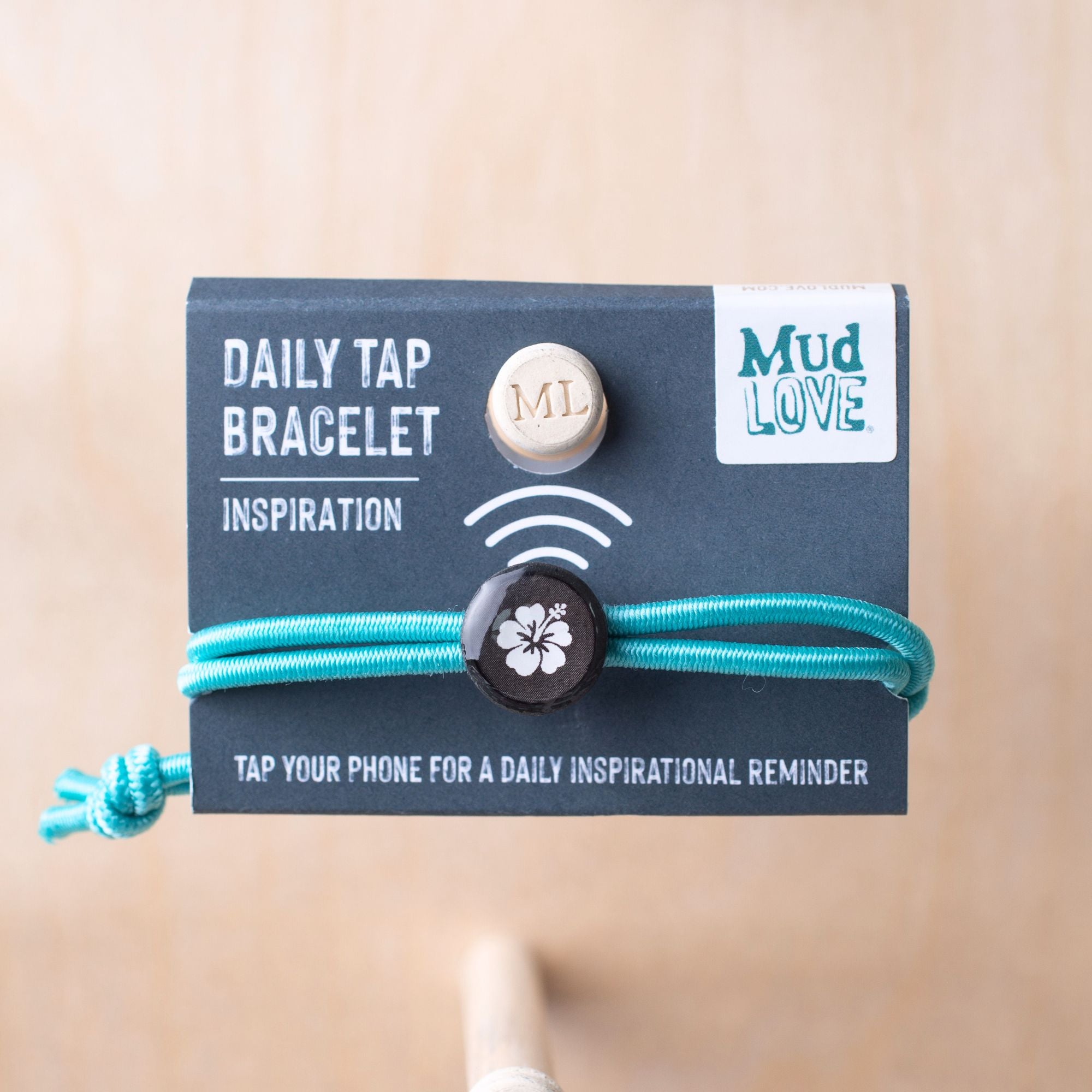 Daily Tap for Inspiration Beacon Bracelet - Hibiscus Flower - Stretch Cord