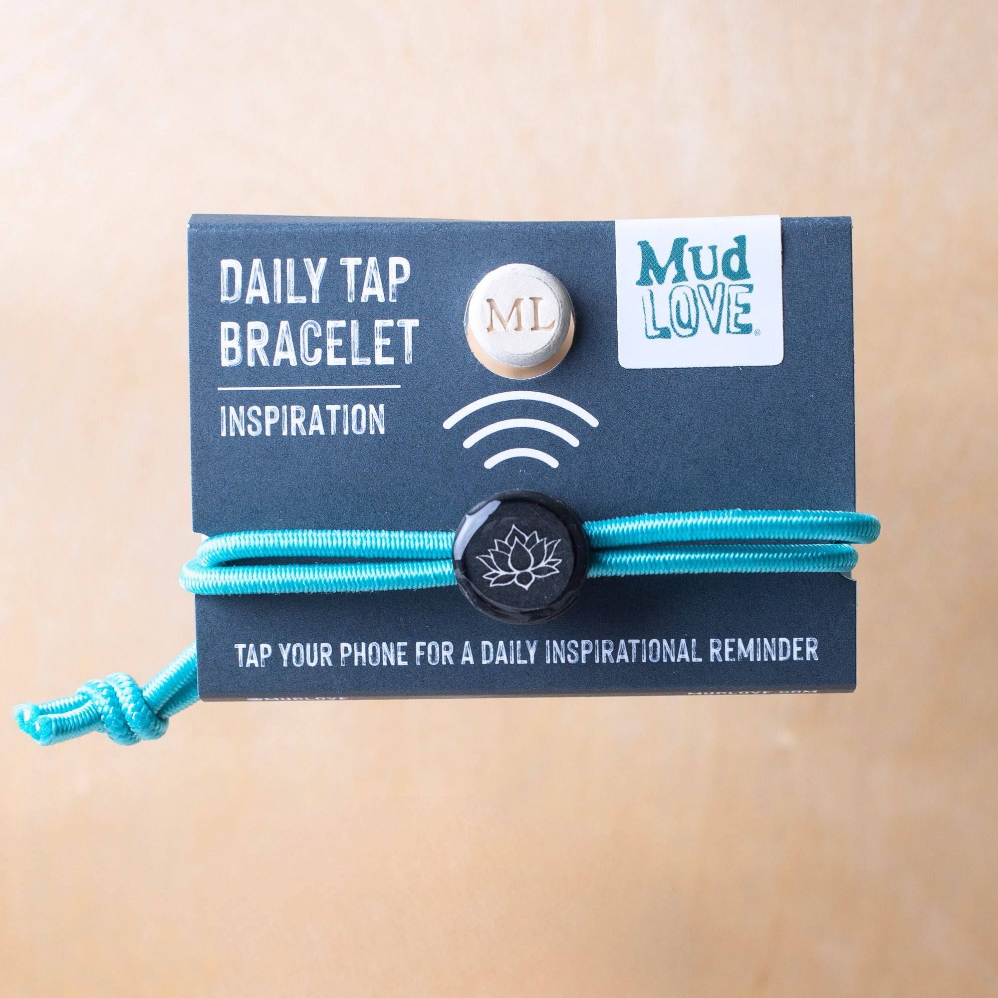 Daily Tap for Inspiration Beacon Bracelet - Lotus Flower - Stretch Cord