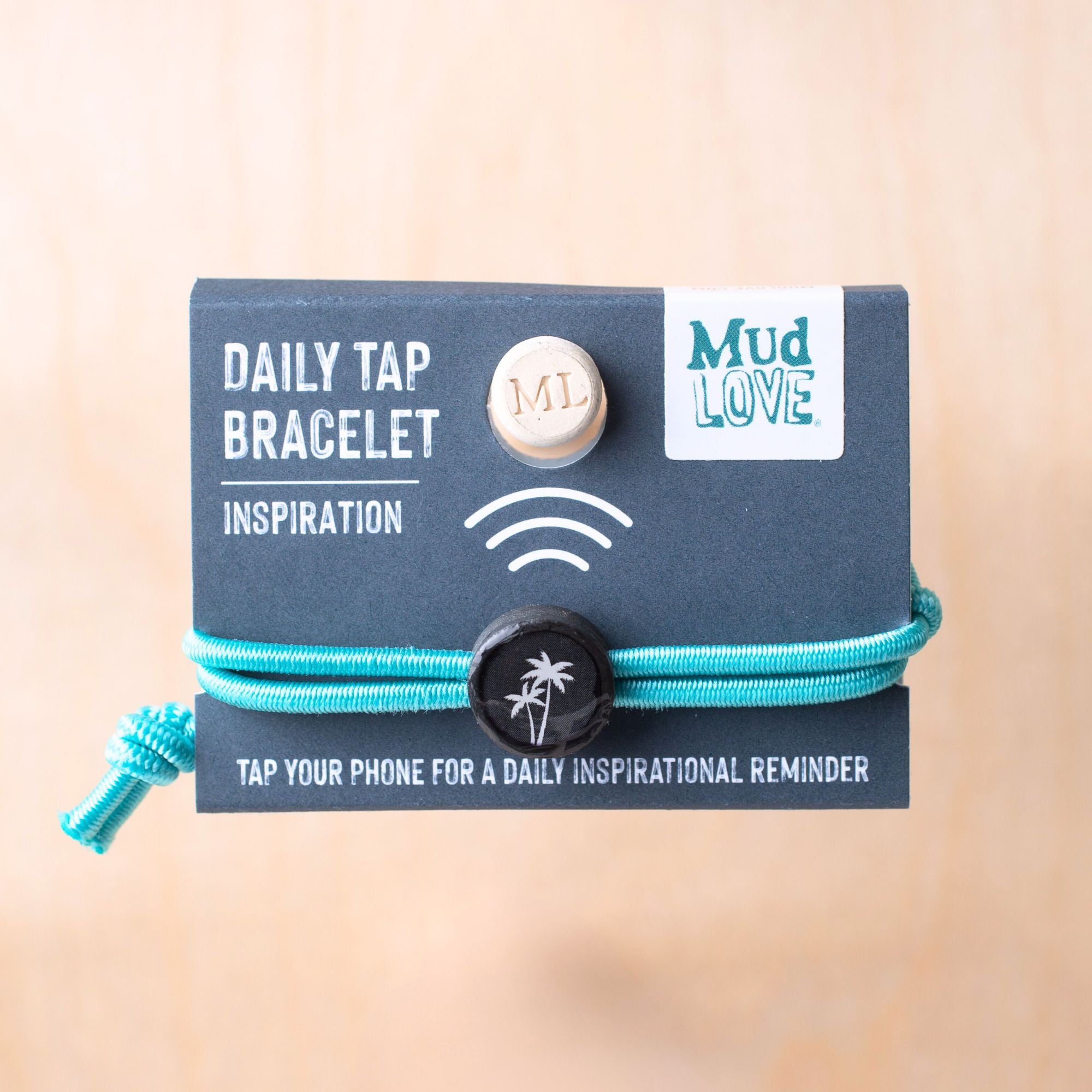 Daily Tap for Inspiration Beacon Bracelet - Palm Tree - Stretch Cord