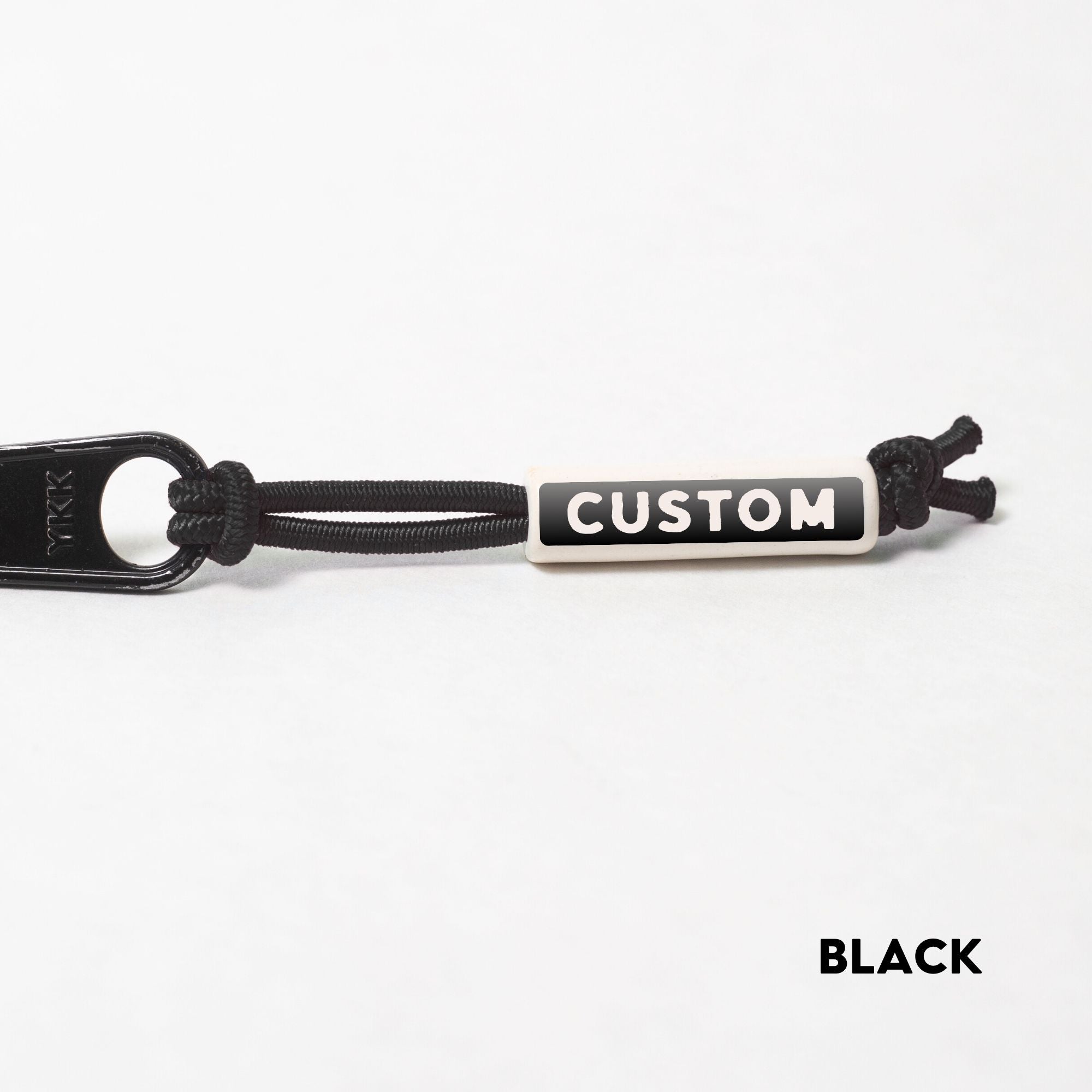 Active Gear Zippers Tags on Stretch Cord