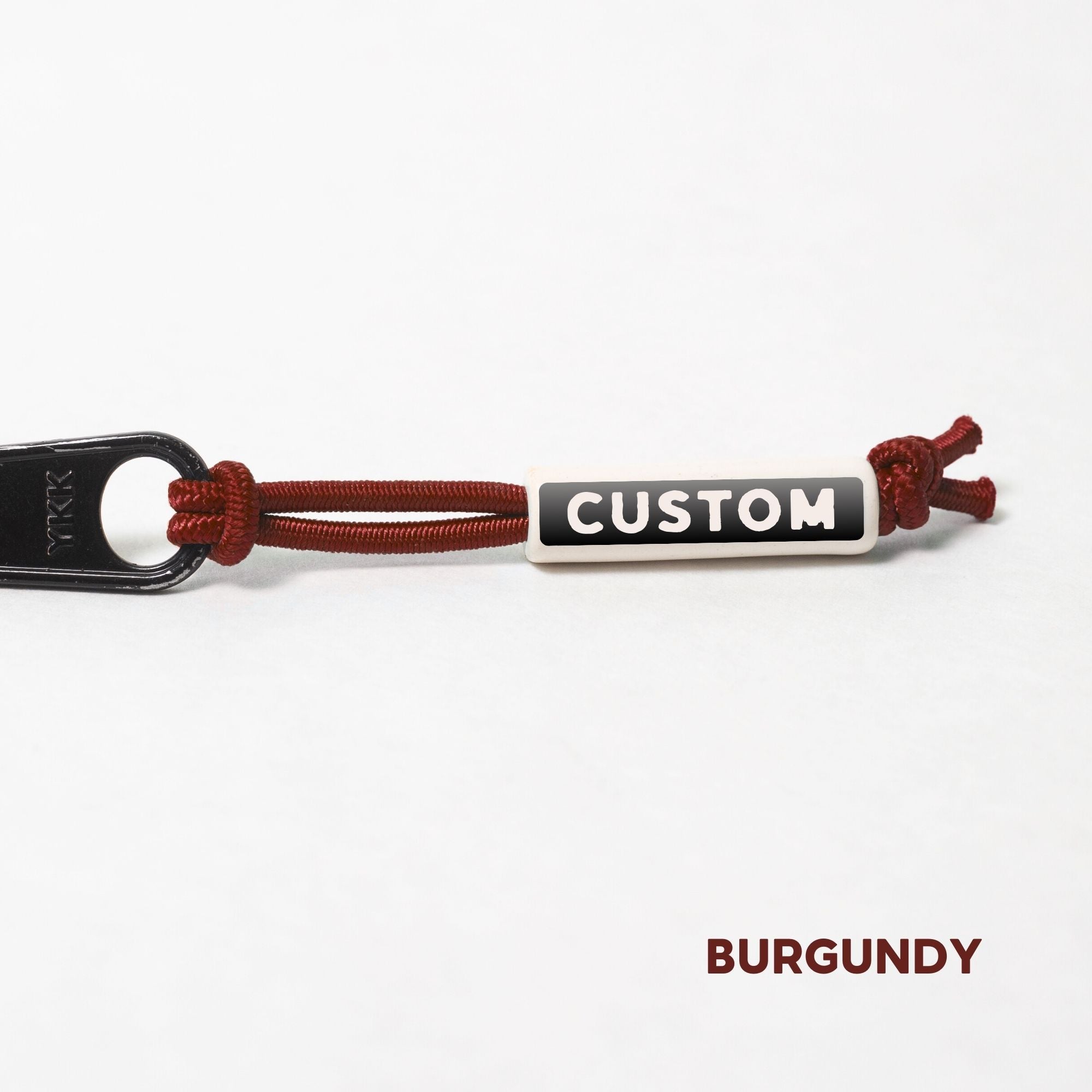 Active Gear Zippers Tags on Stretch Cord