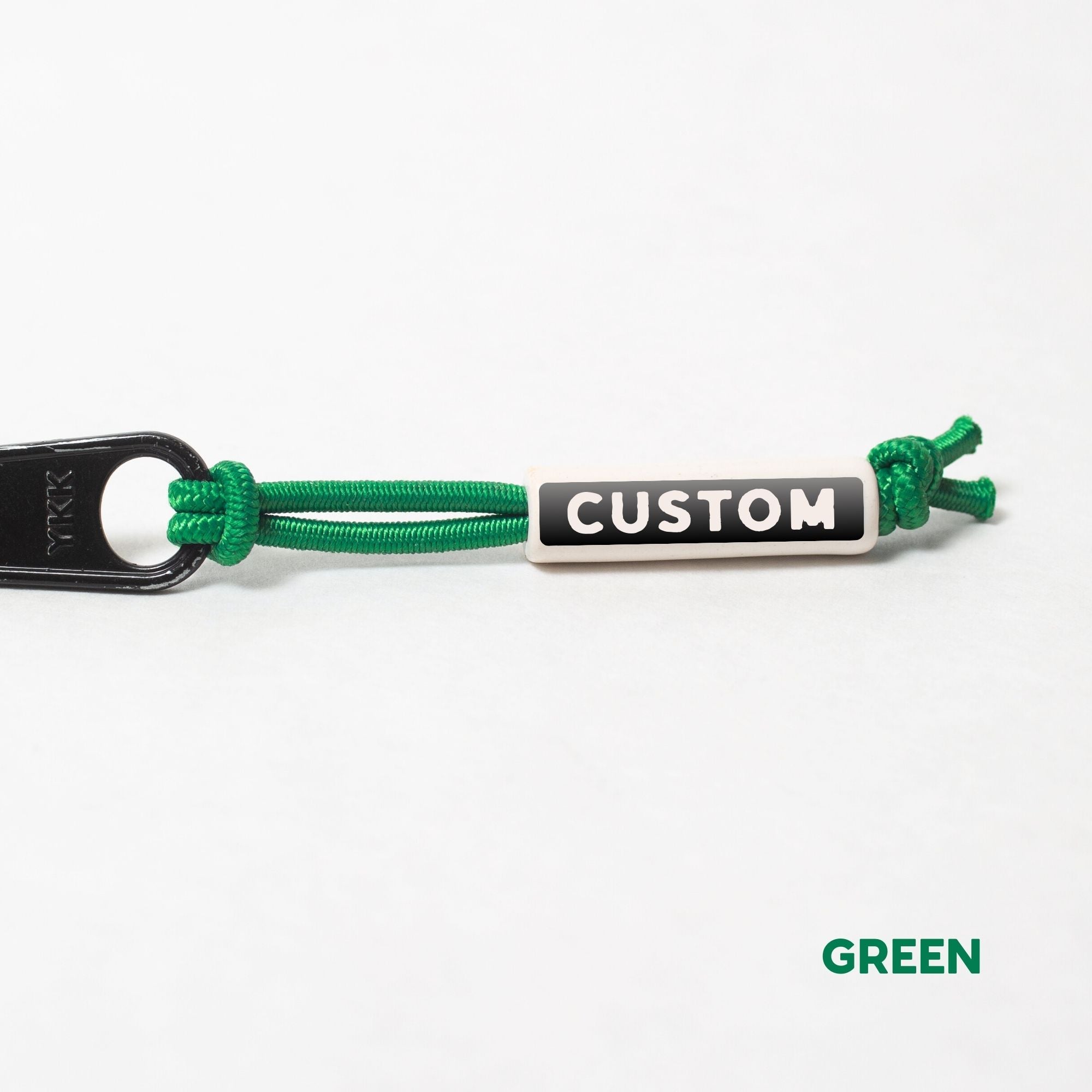 Active Gear Zippers Tags on Stretch Cord