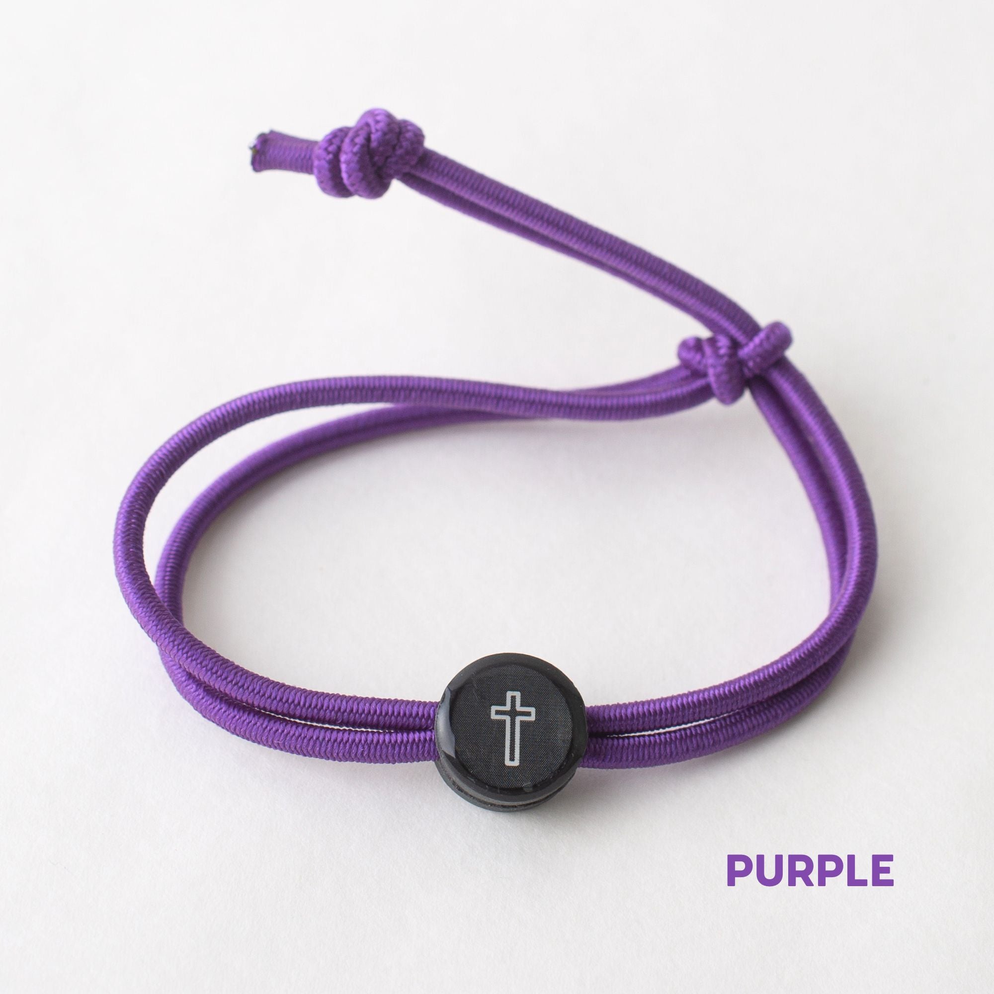 Daily Tap for Bible Verse Beacon Bracelet - Cross - Stretch Cord