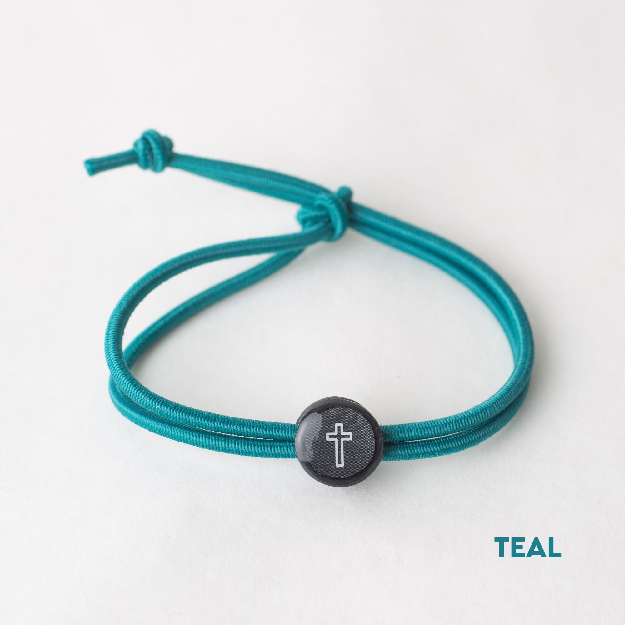 Daily Tap for Bible Verse Beacon Bracelet - Cross - Stretch Cord
