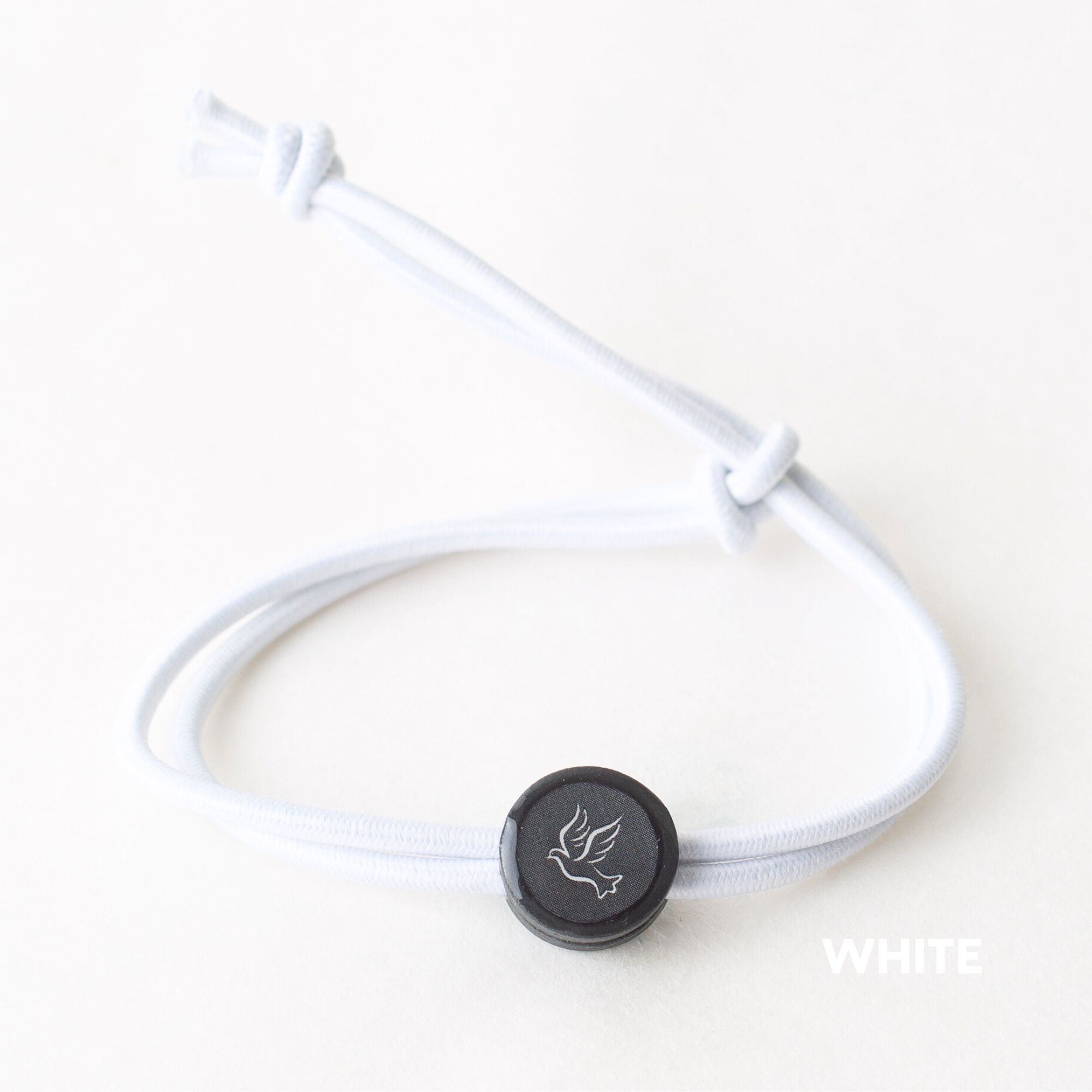 Daily Tap for Inspiration Beacon Bracelet - Dove - Stretch Cord