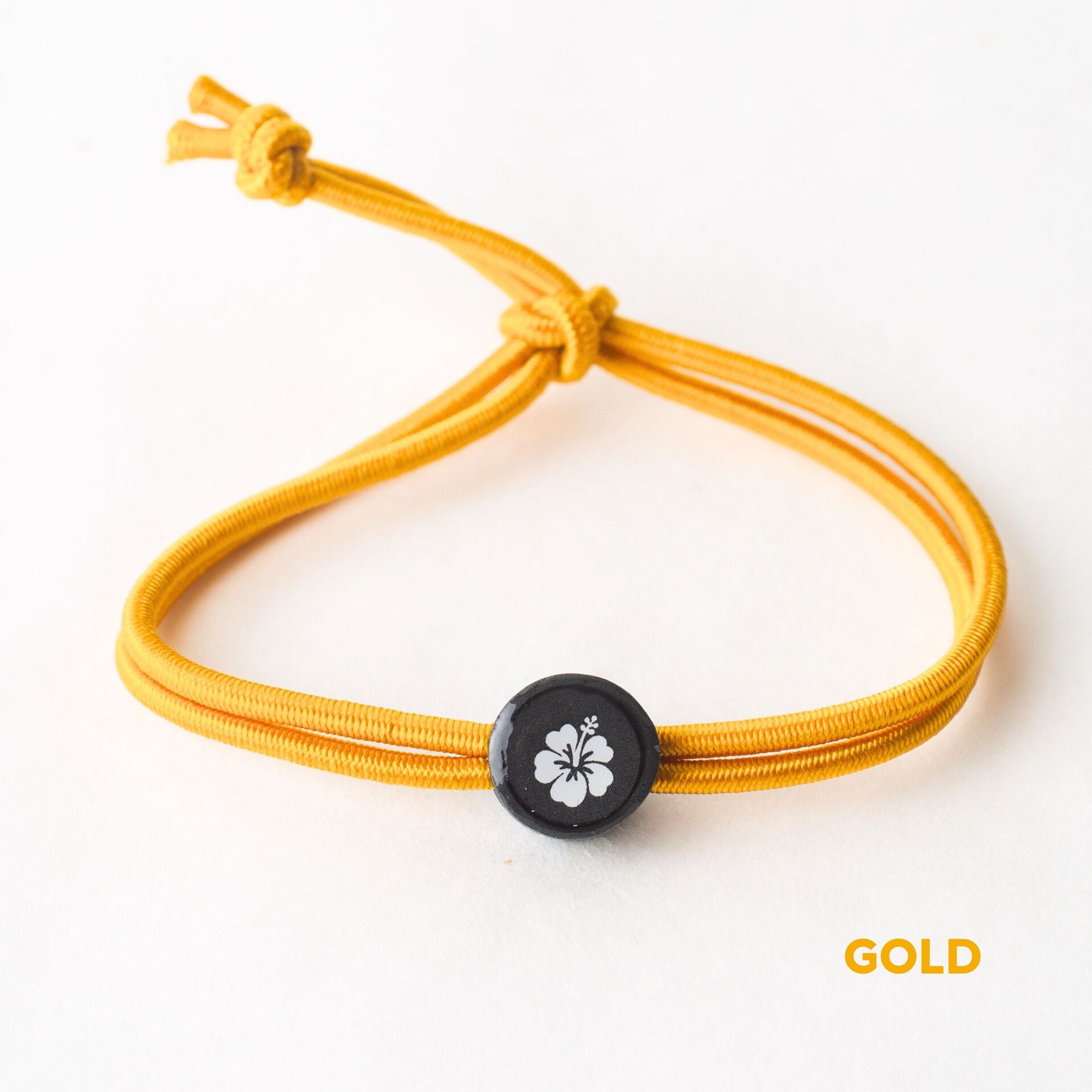 Daily Tap for Inspiration Beacon Bracelet - Hibiscus Flower - Stretch Cord
