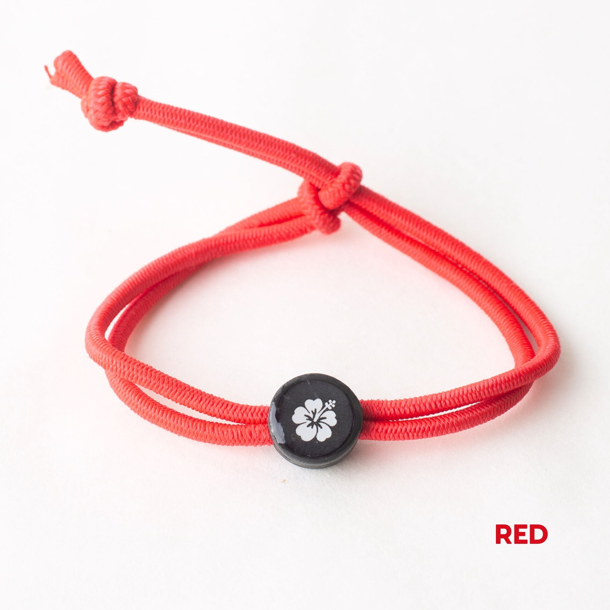 Daily Tap for Inspiration Beacon Bracelet - Hibiscus Flower - Stretch Cord