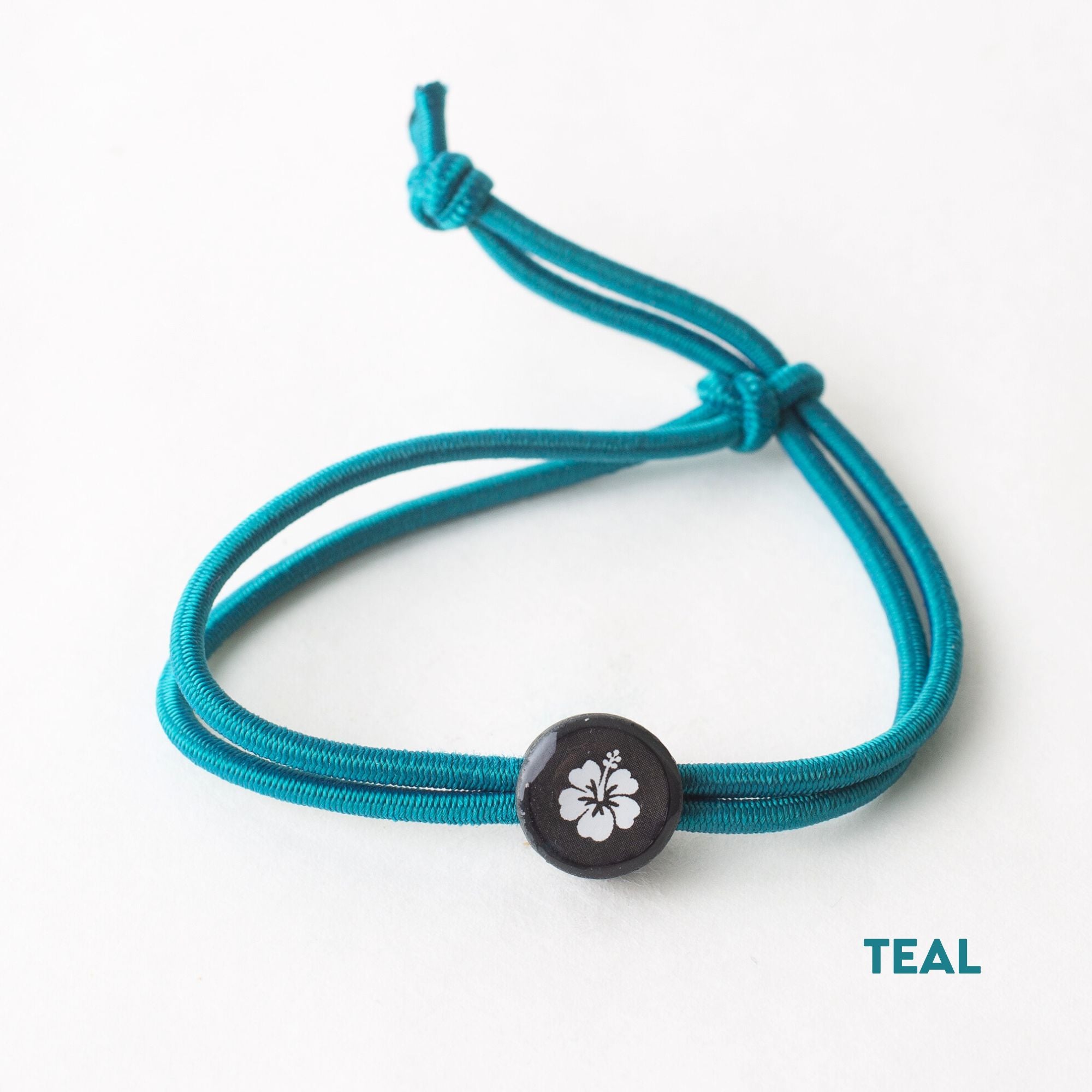Daily Tap for Inspiration Beacon Bracelet - Hibiscus Flower - Stretch Cord