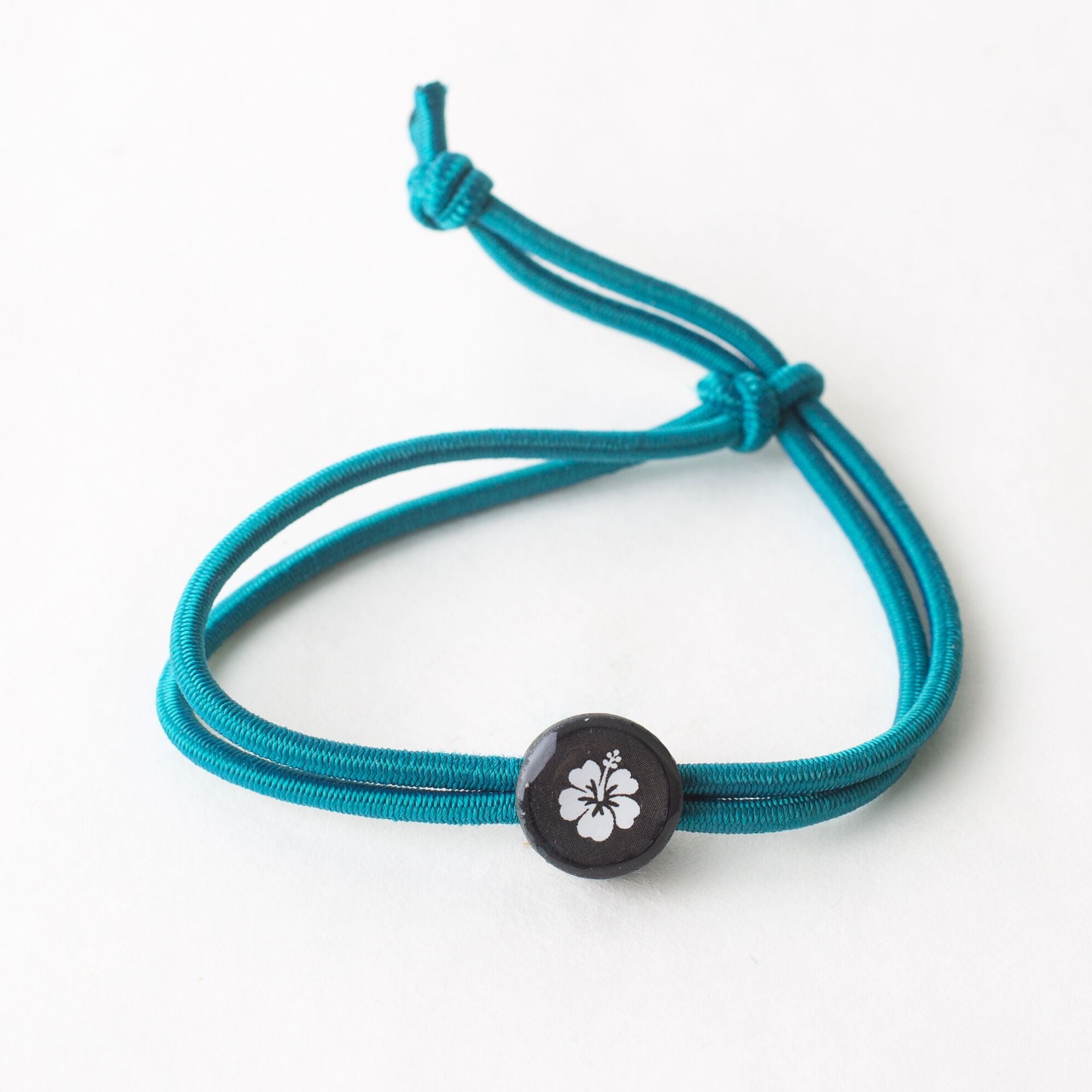 Daily Tap for Inspiration Beacon Bracelet - Hibiscus Flower - Stretch Cord