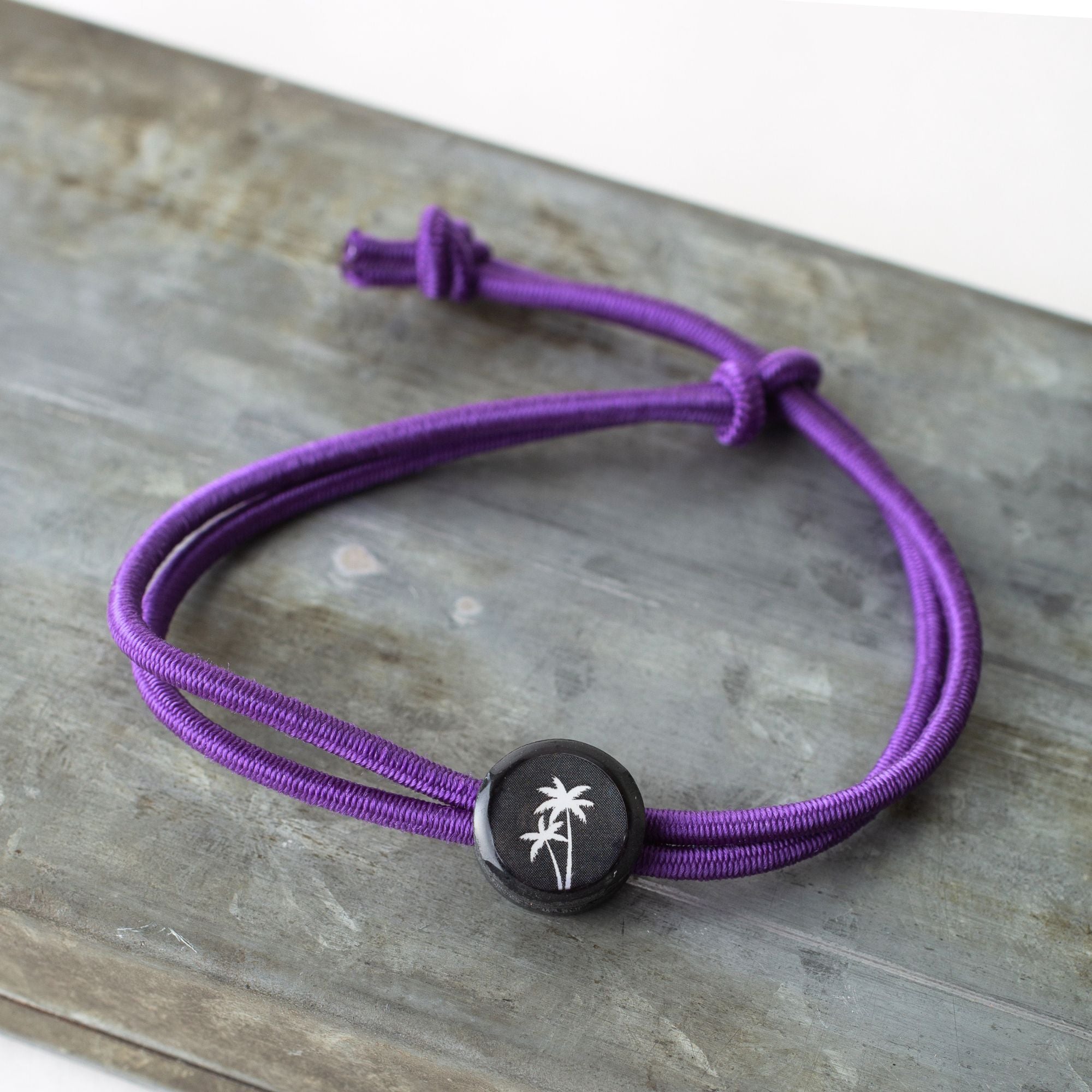 Daily Tap for Inspiration Beacon Bracelet - Palm Tree - Stretch Cord