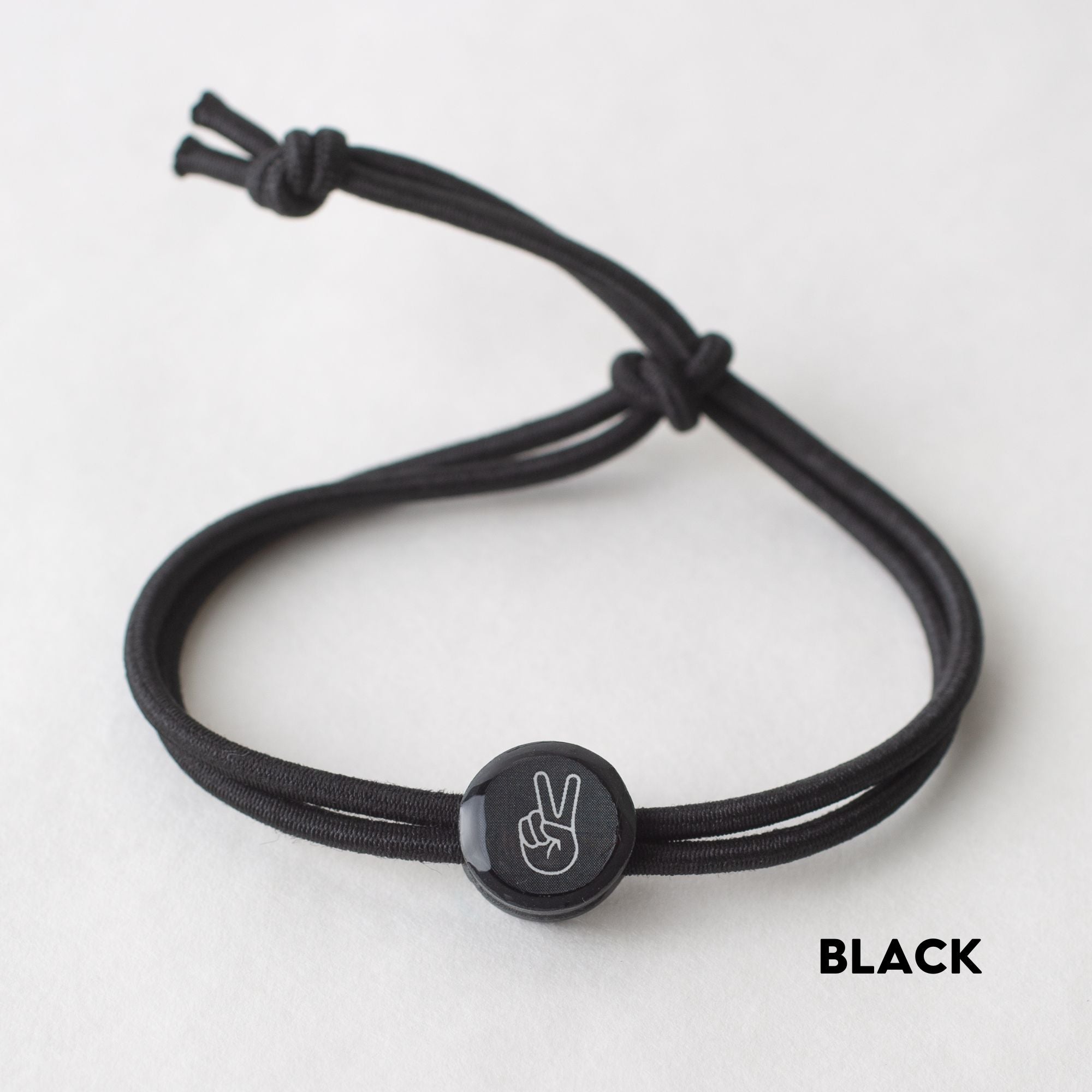 Daily Tap for Inspiration Beacon Bracelet - Peace Sign - Stretch Cord