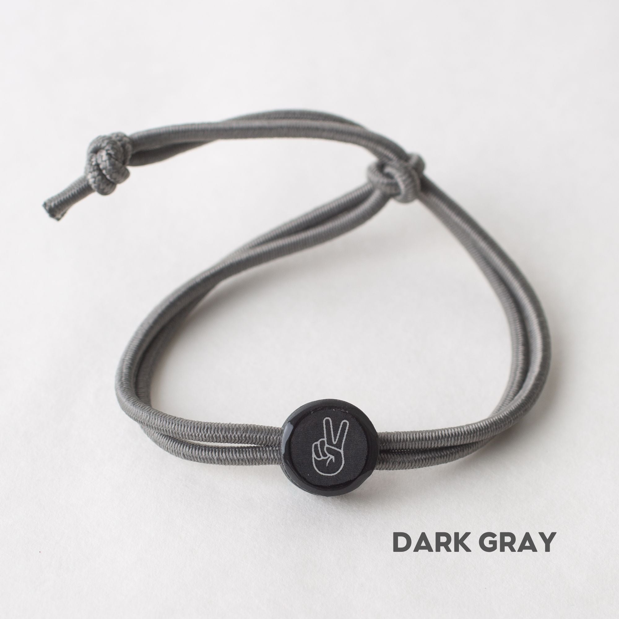 Daily Tap for Inspiration Beacon Bracelet - Peace Sign - Stretch Cord