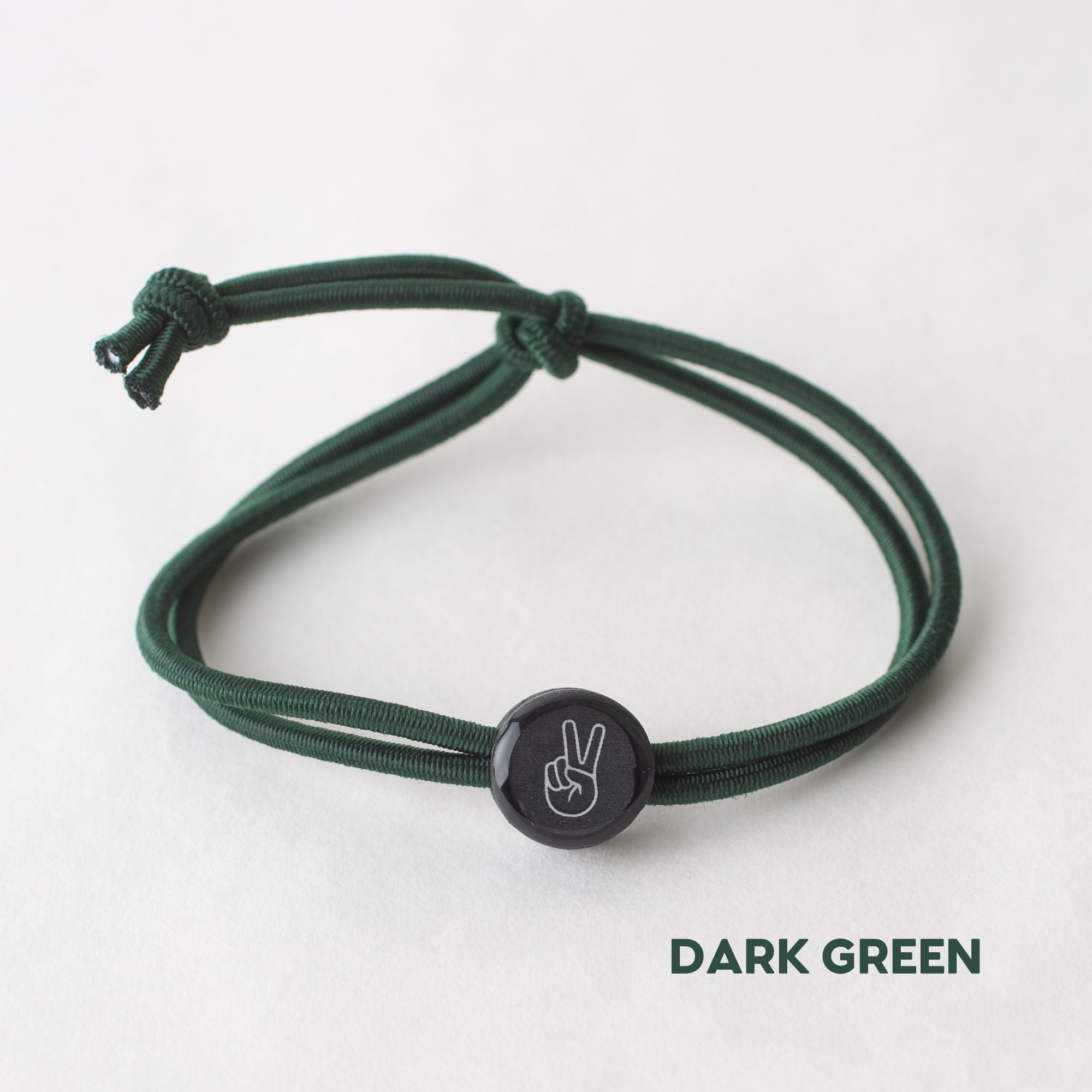 Daily Tap for Inspiration Beacon Bracelet - Peace Sign - Stretch Cord