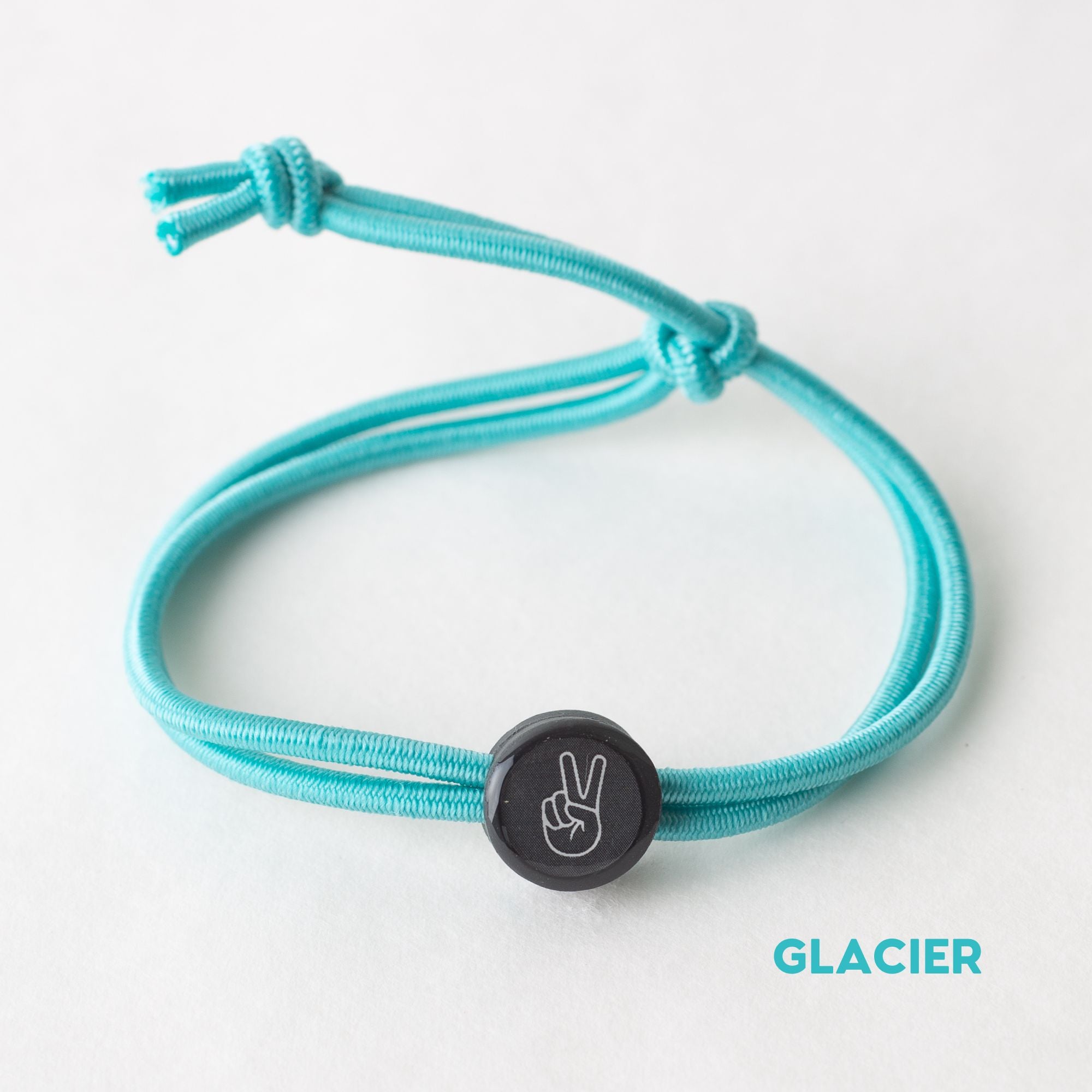 Daily Tap for Inspiration Beacon Bracelet - Peace Sign - Stretch Cord
