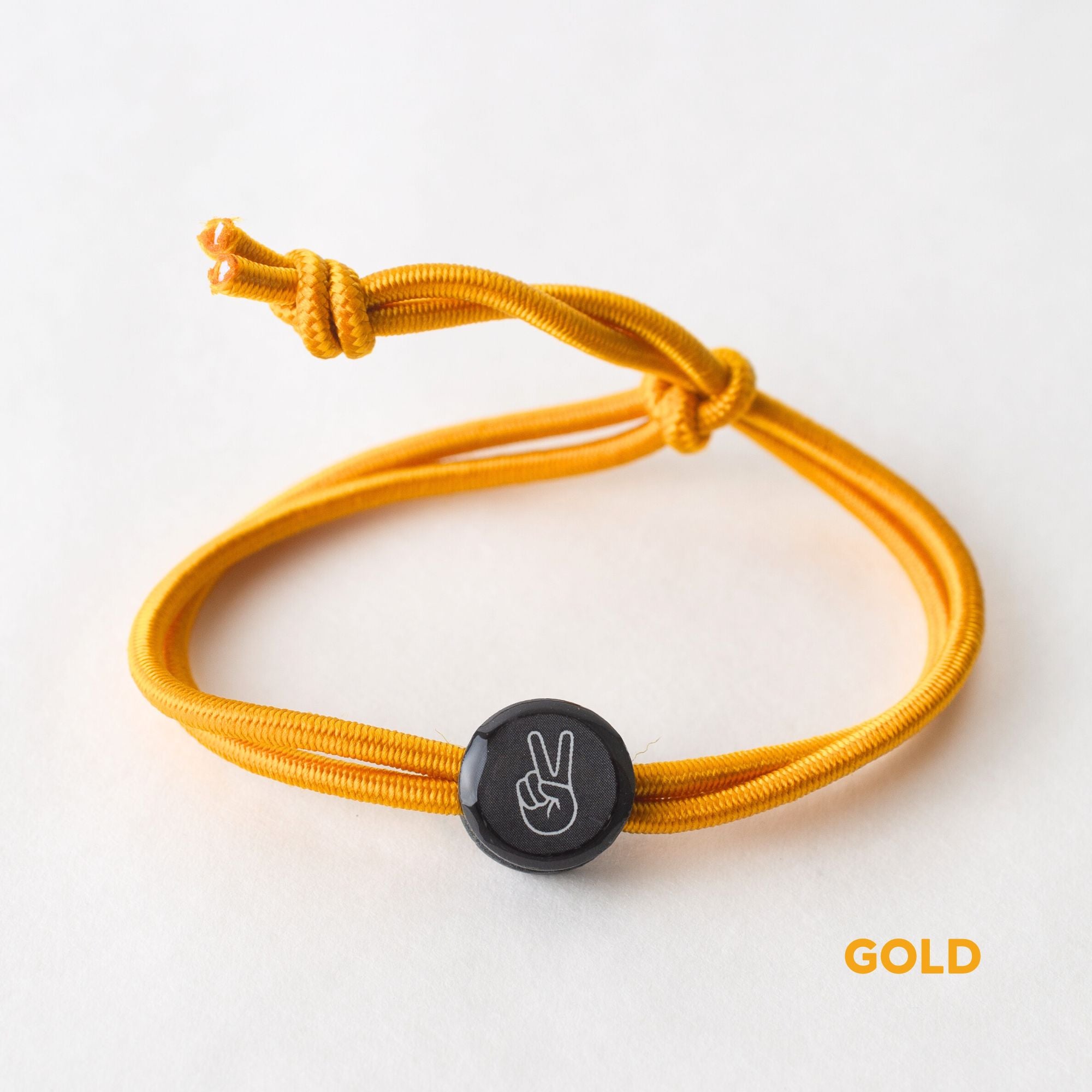 Daily Tap for Inspiration Beacon Bracelet - Peace Sign - Stretch Cord