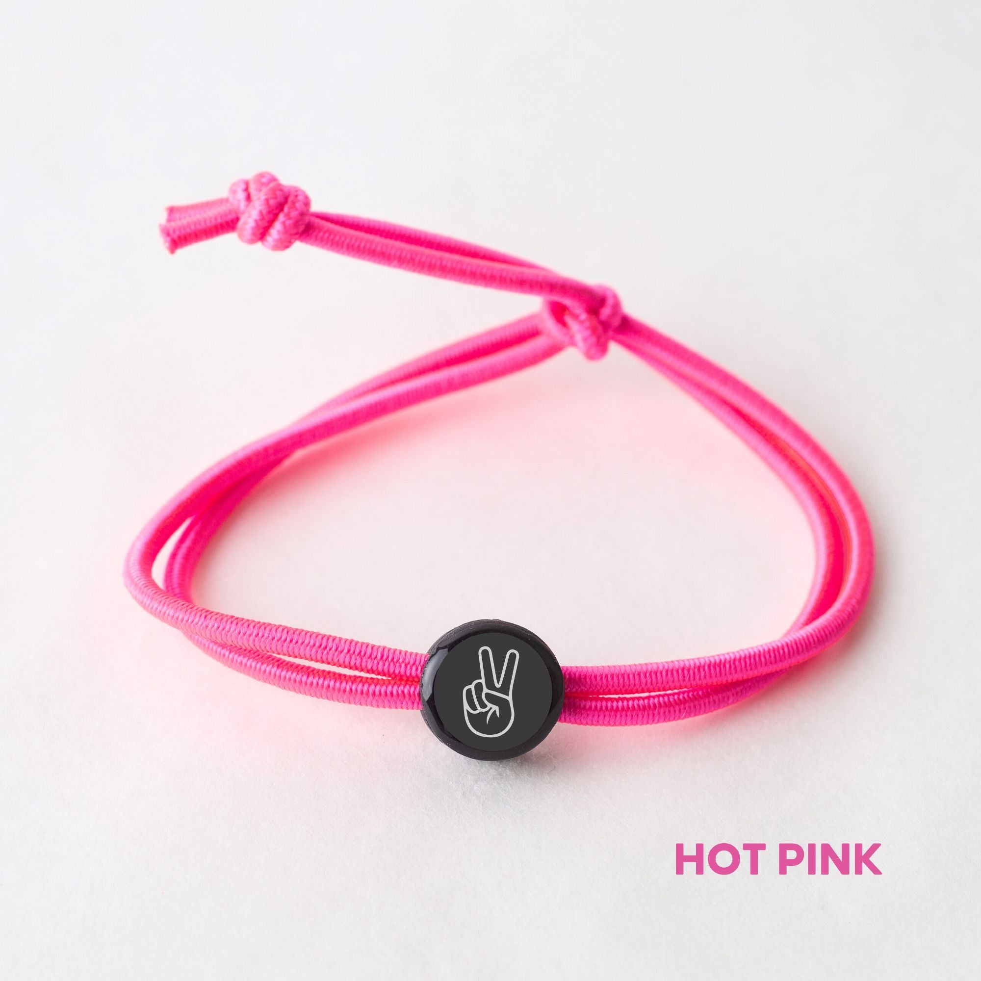 Daily Tap for Inspiration Beacon Bracelet - Peace Sign - Stretch Cord
