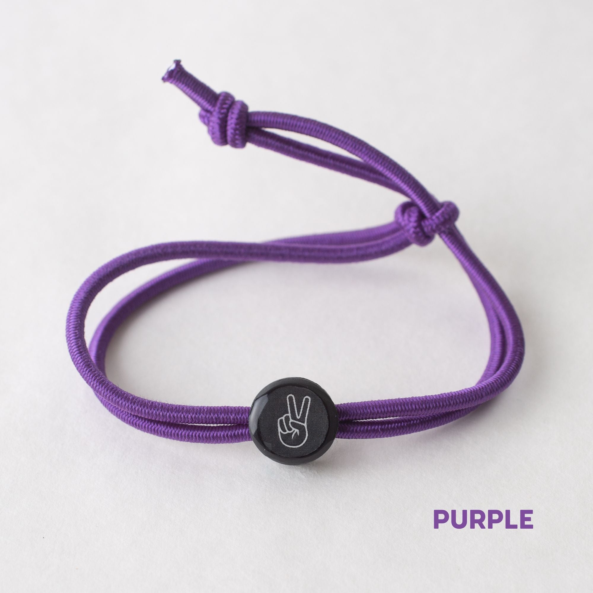Daily Tap for Inspiration Beacon Bracelet - Peace Sign - Stretch Cord