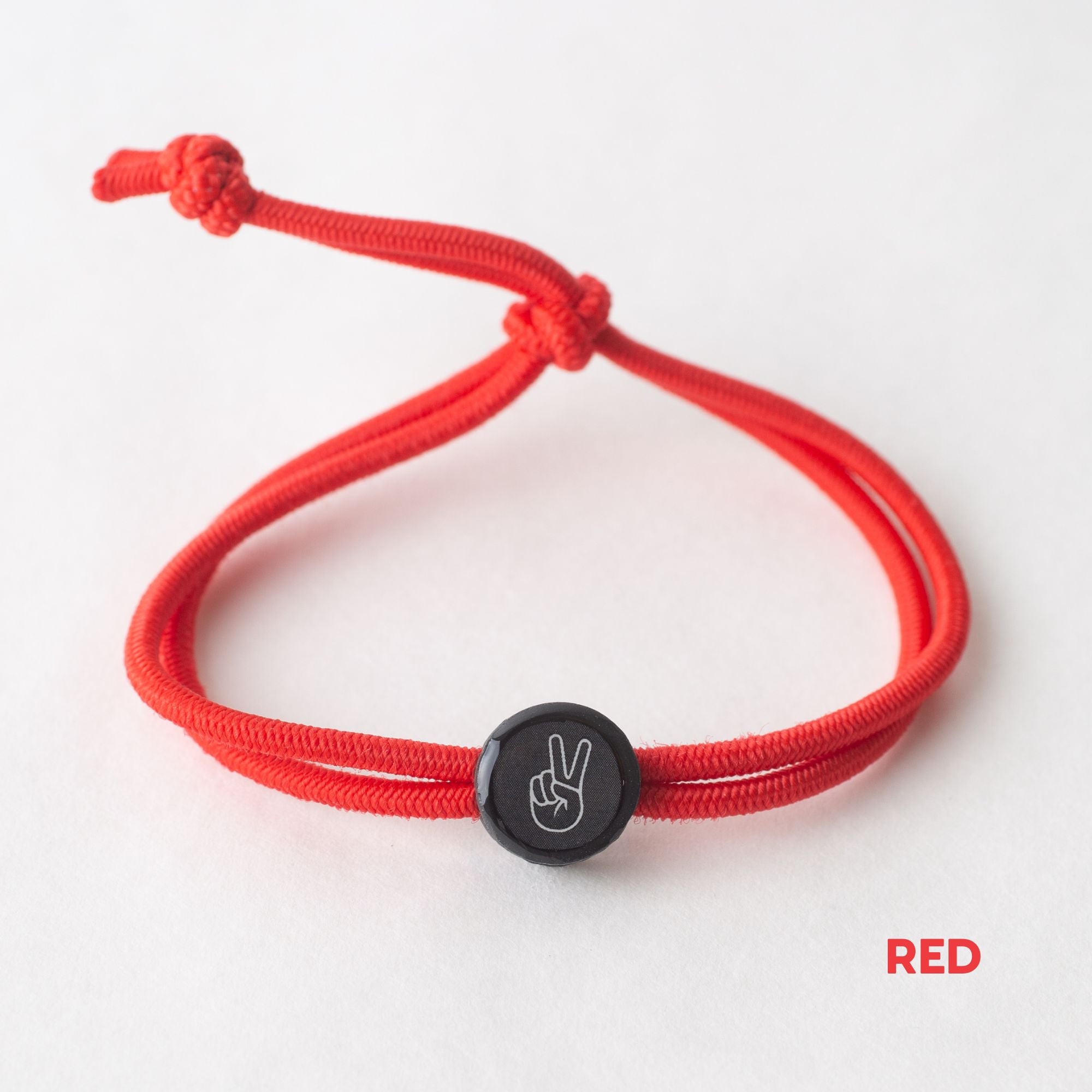 Daily Tap for Inspiration Beacon Bracelet - Peace Sign - Stretch Cord