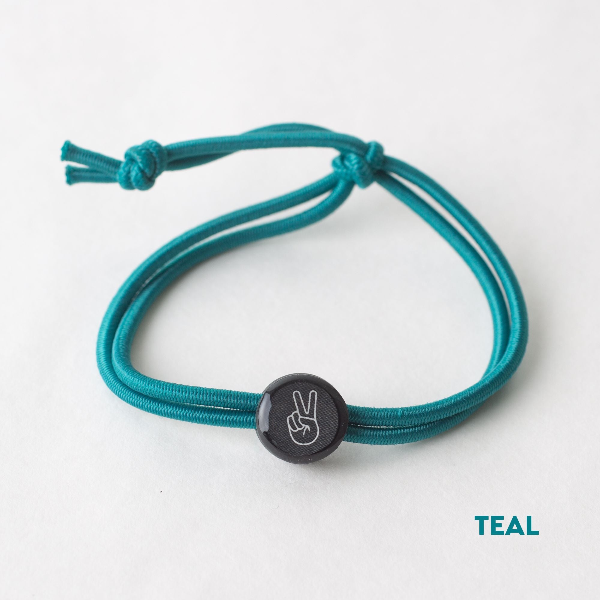 Daily Tap for Inspiration Beacon Bracelet - Peace Sign - Stretch Cord