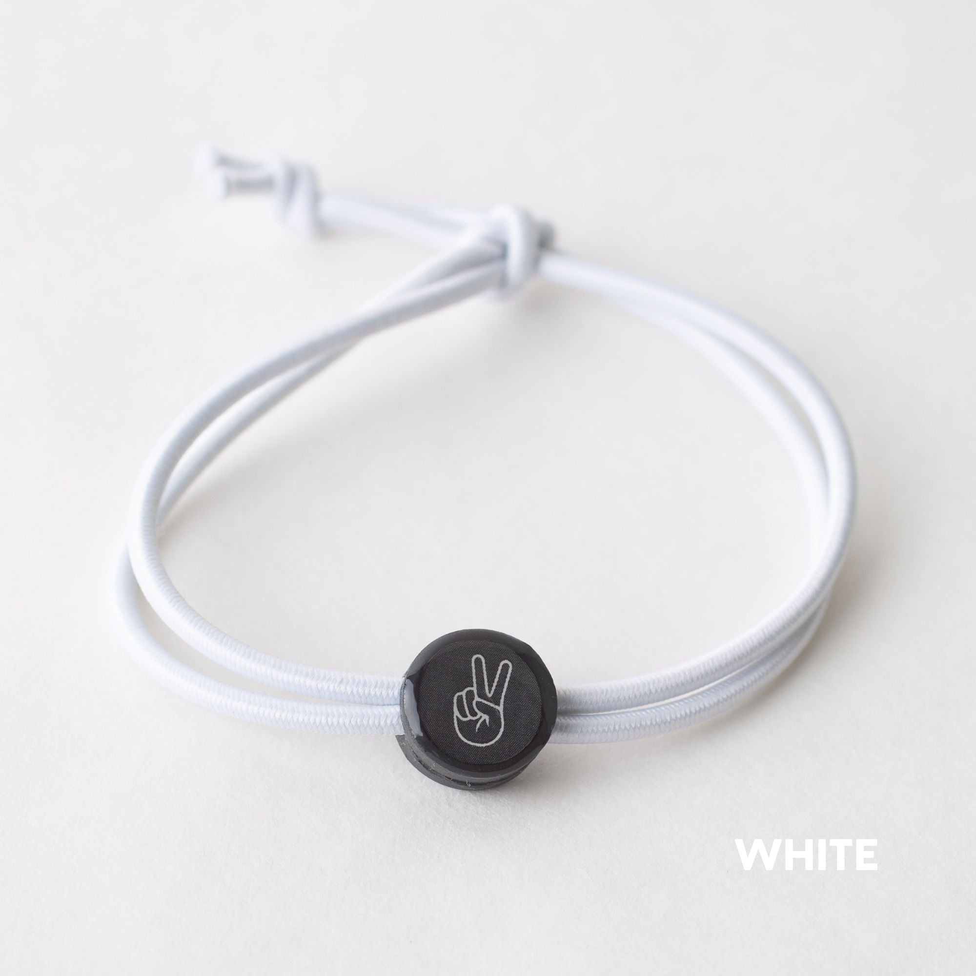 Daily Tap for Inspiration Beacon Bracelet - Peace Sign - Stretch Cord