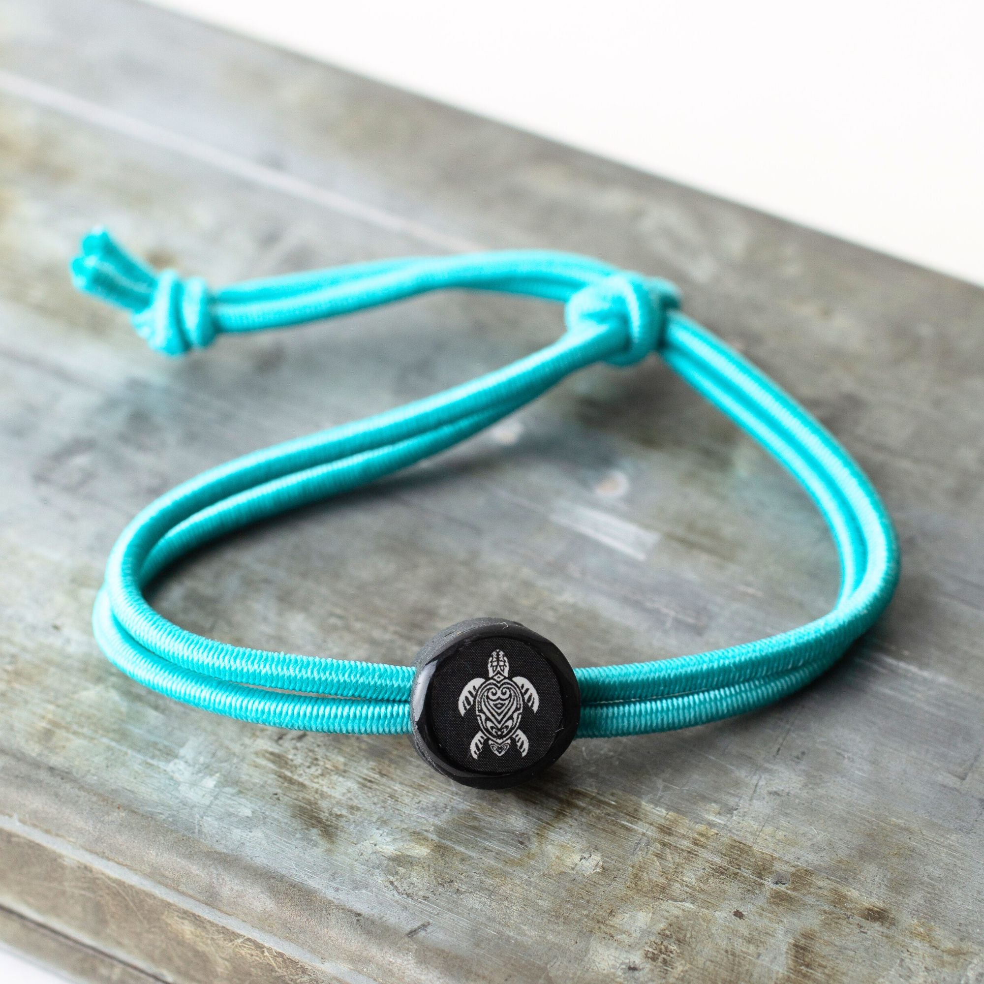 Daily Tap for Inspiration Beacon Bracelet - Sea Turtle - Stretch Cord
