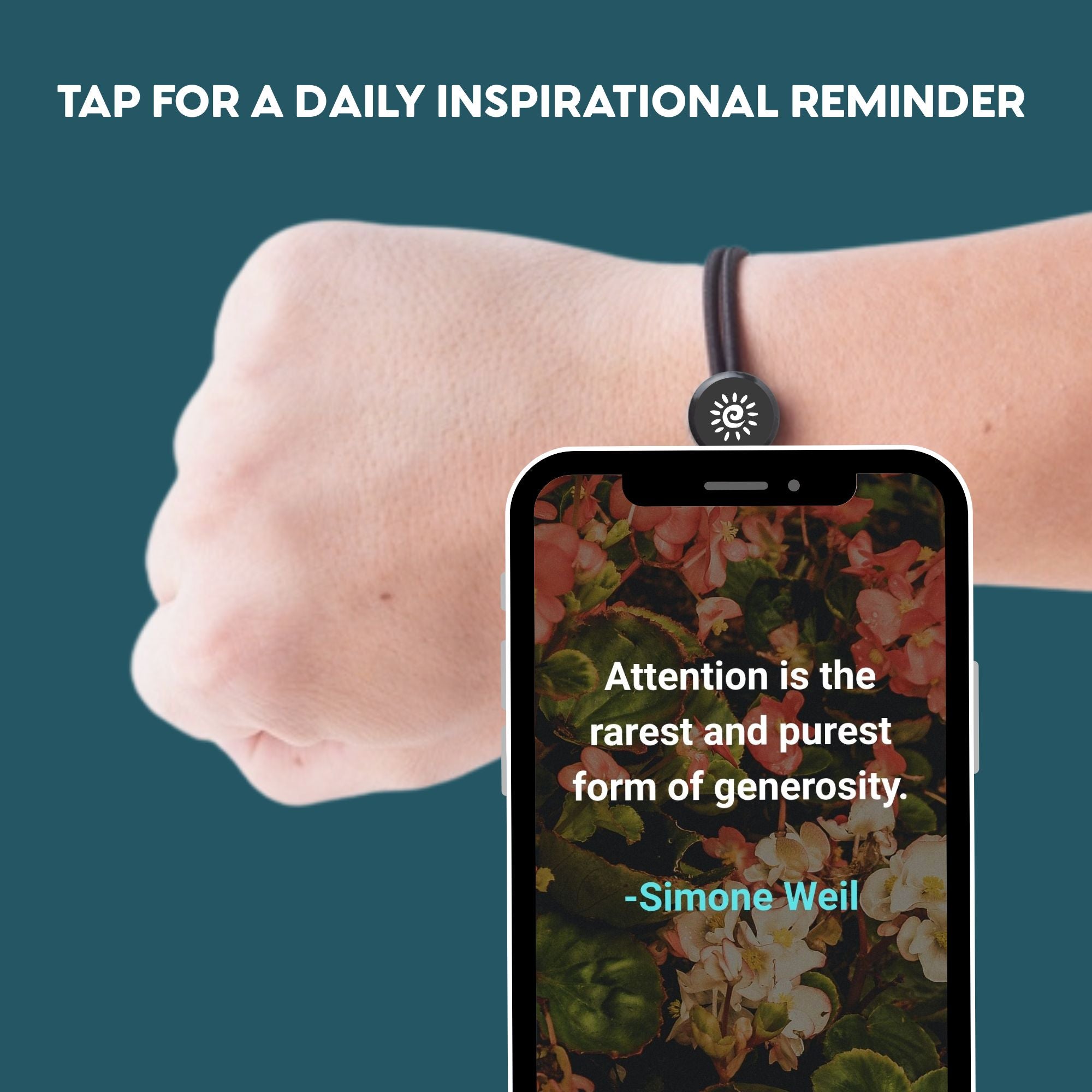 Daily Tap for Inspiration Beacon Bracelet - Sunshine - Stretch Cord