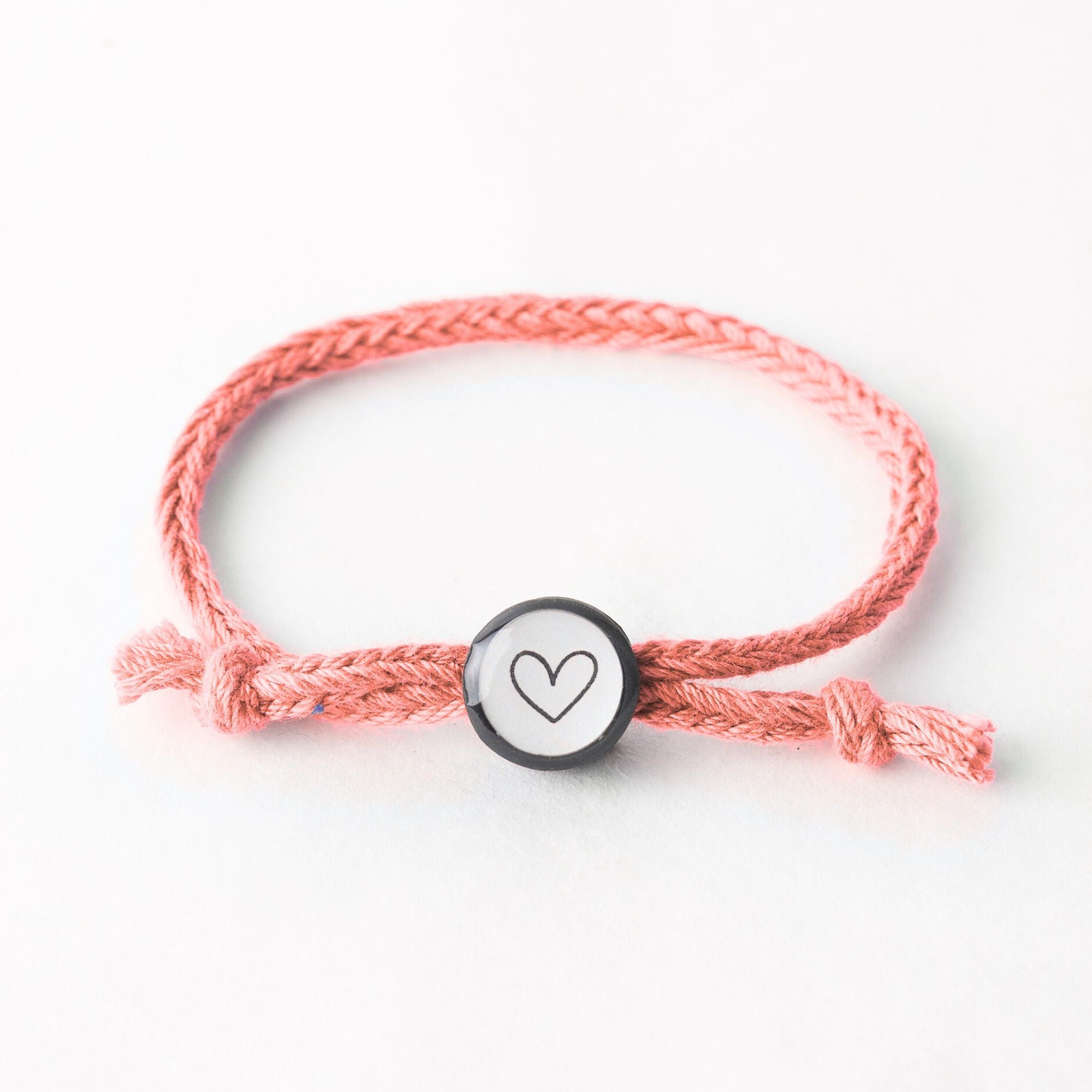 Daily Tap for Inspiration Beacon Bracelet - Heart - Woven Cord