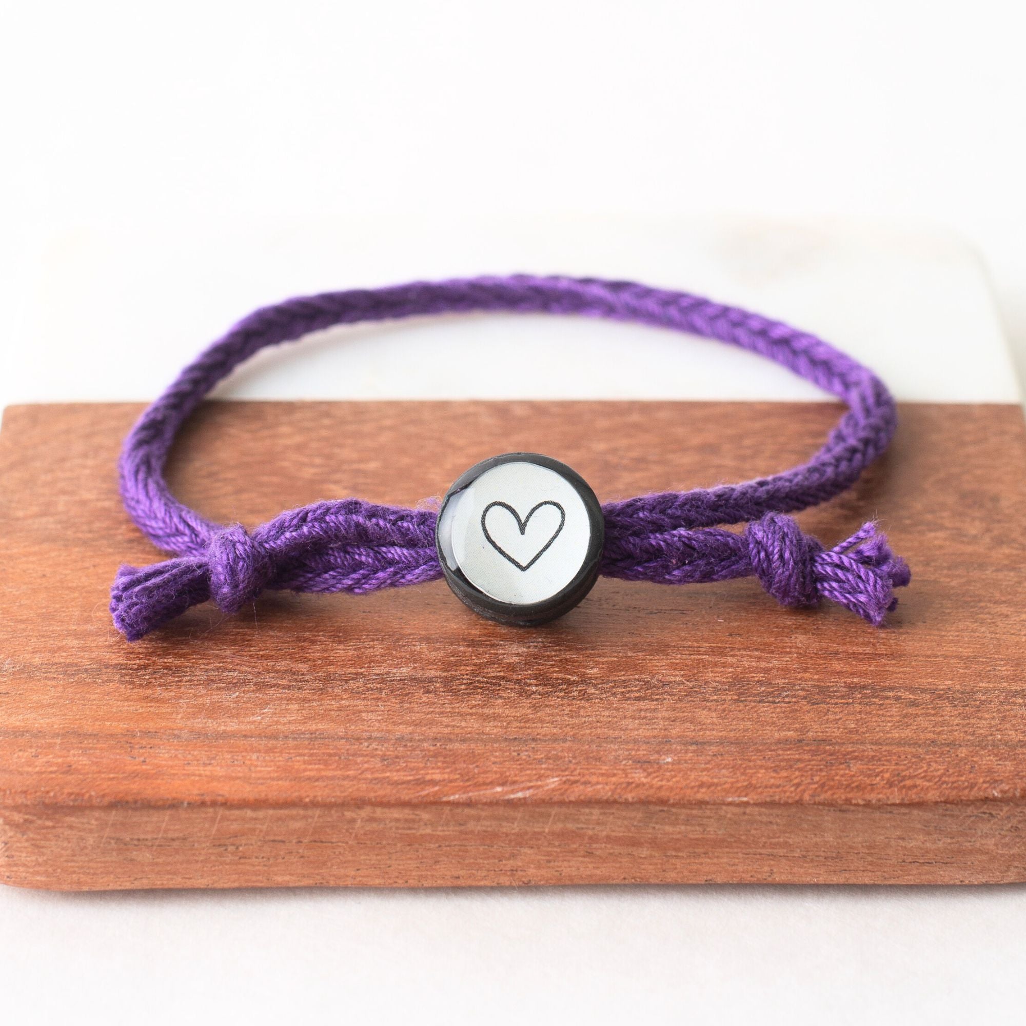 Daily Tap for Inspiration Beacon Bracelet - Heart - Woven Cord