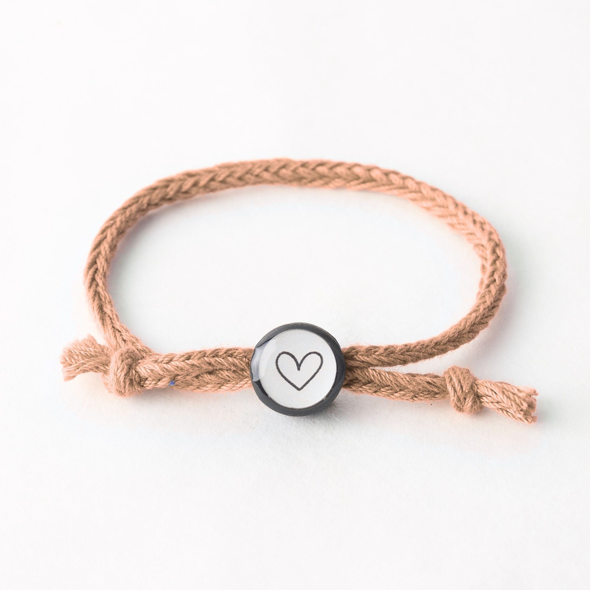 Daily Tap for Inspiration Beacon Bracelet - Heart - Woven Cord