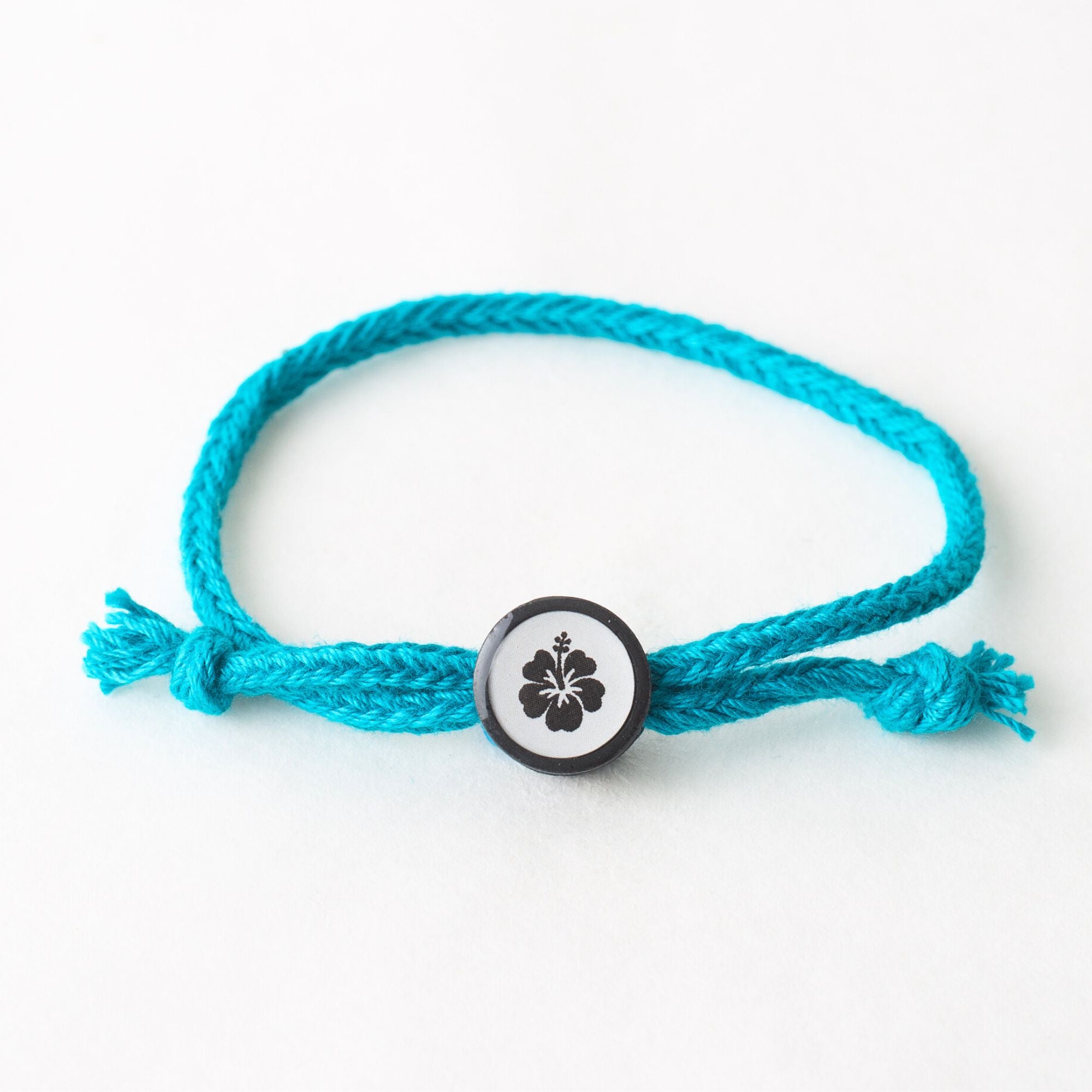 Daily Tap for Inspiration Beacon Bracelet - Hibiscus Flower - Woven Cord