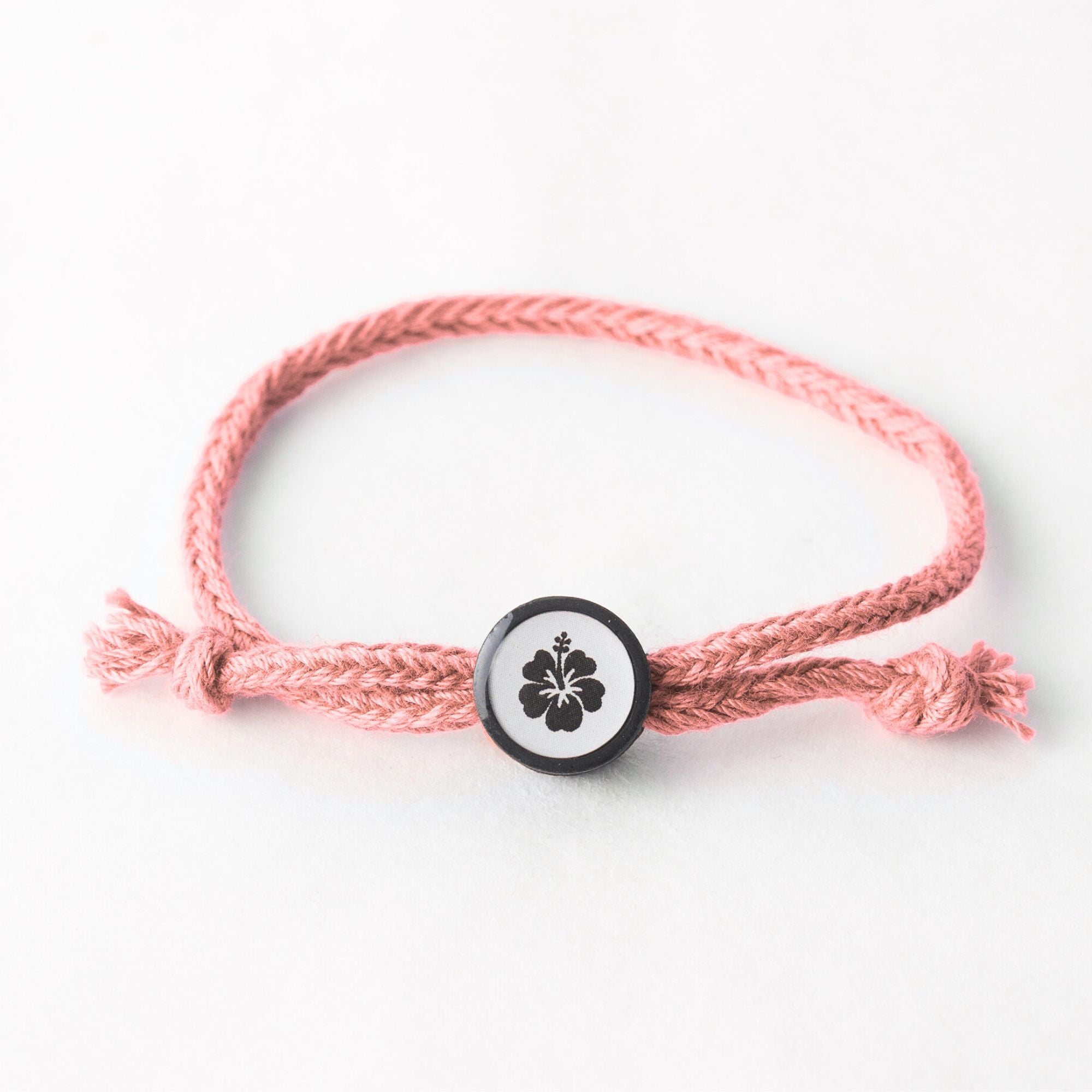 Daily Tap for Inspiration Beacon Bracelet - Hibiscus Flower - Woven Cord