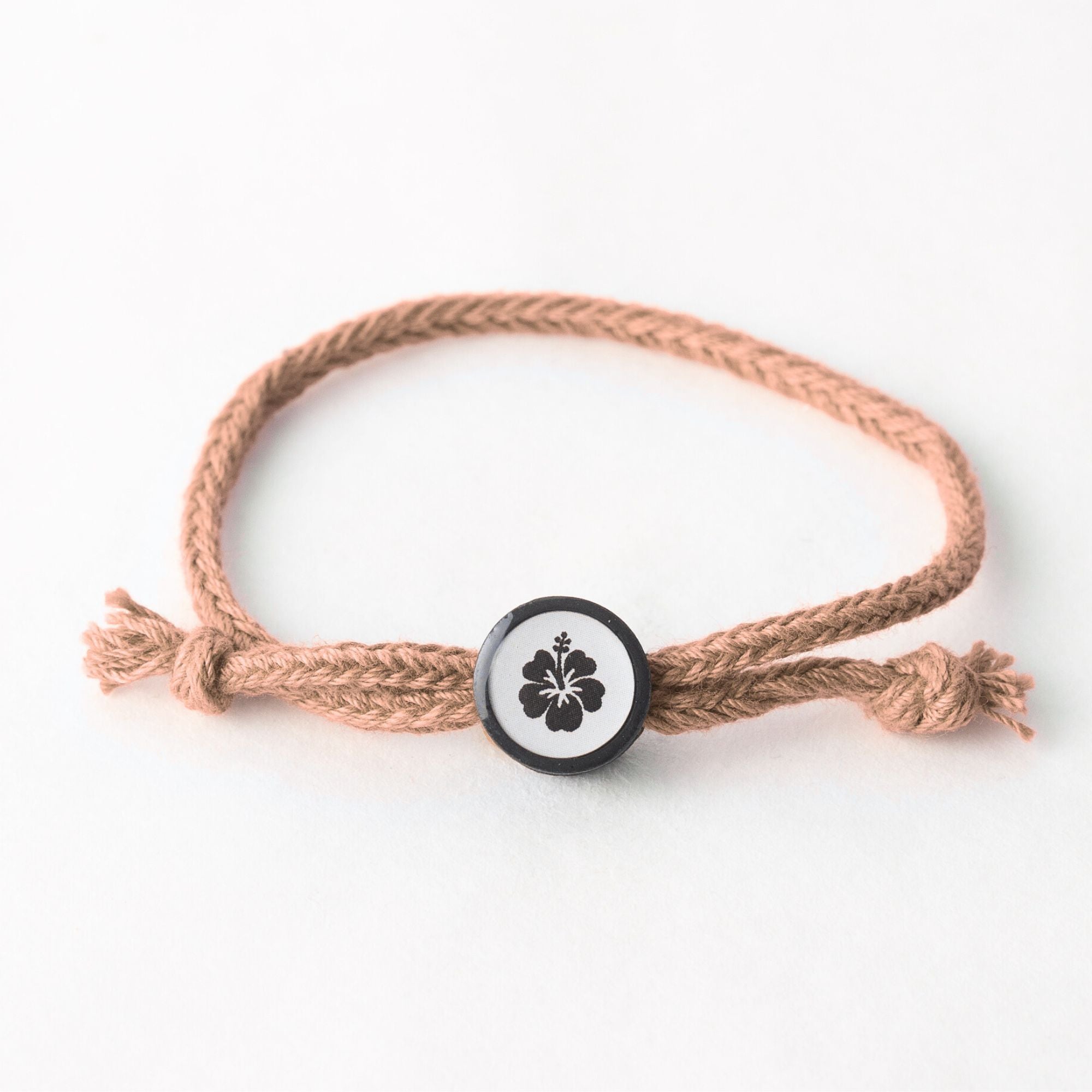 Daily Tap for Inspiration Beacon Bracelet - Hibiscus Flower - Woven Cord