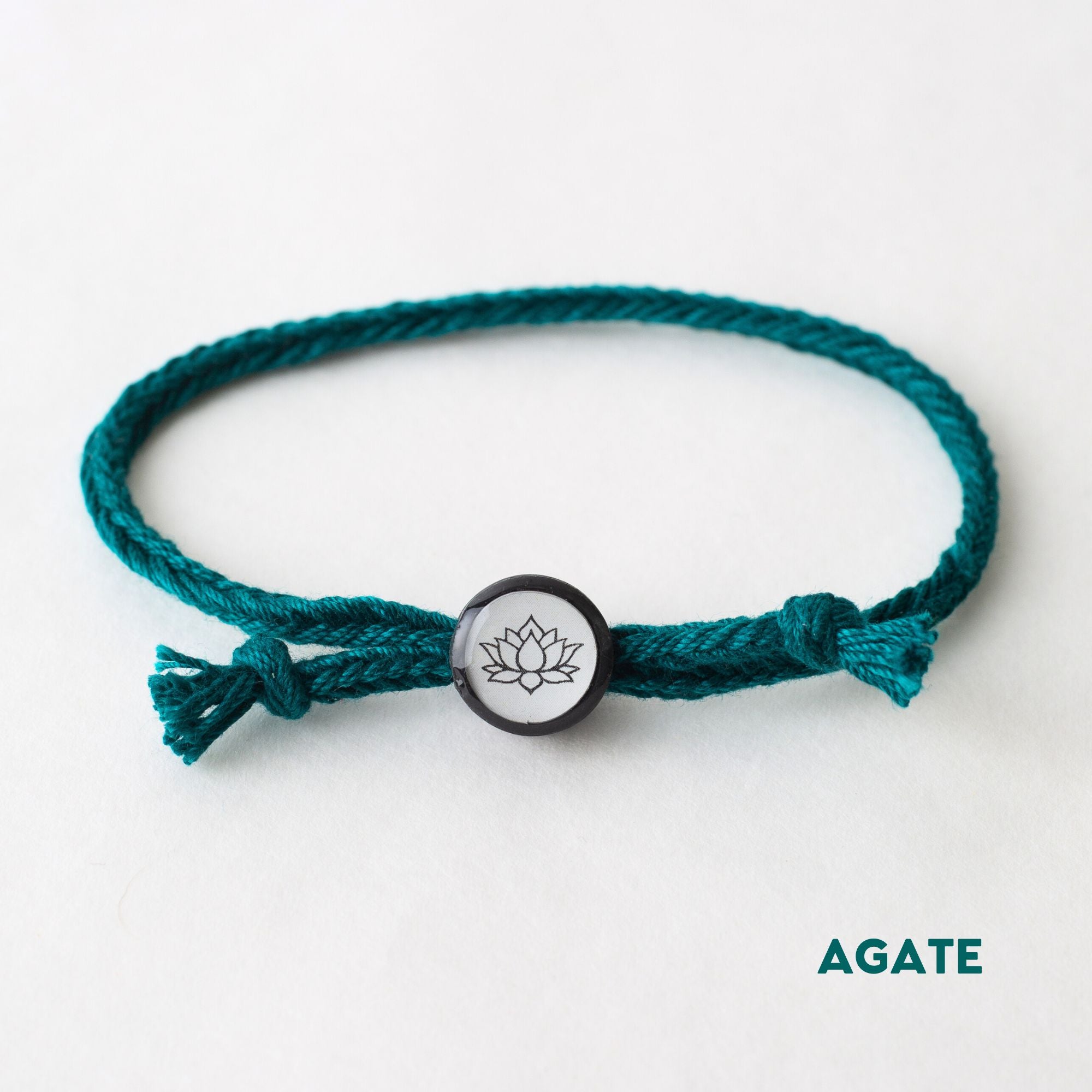 Daily Tap for Inspiration Beacon Bracelet - Lotus Flower - Woven Cord