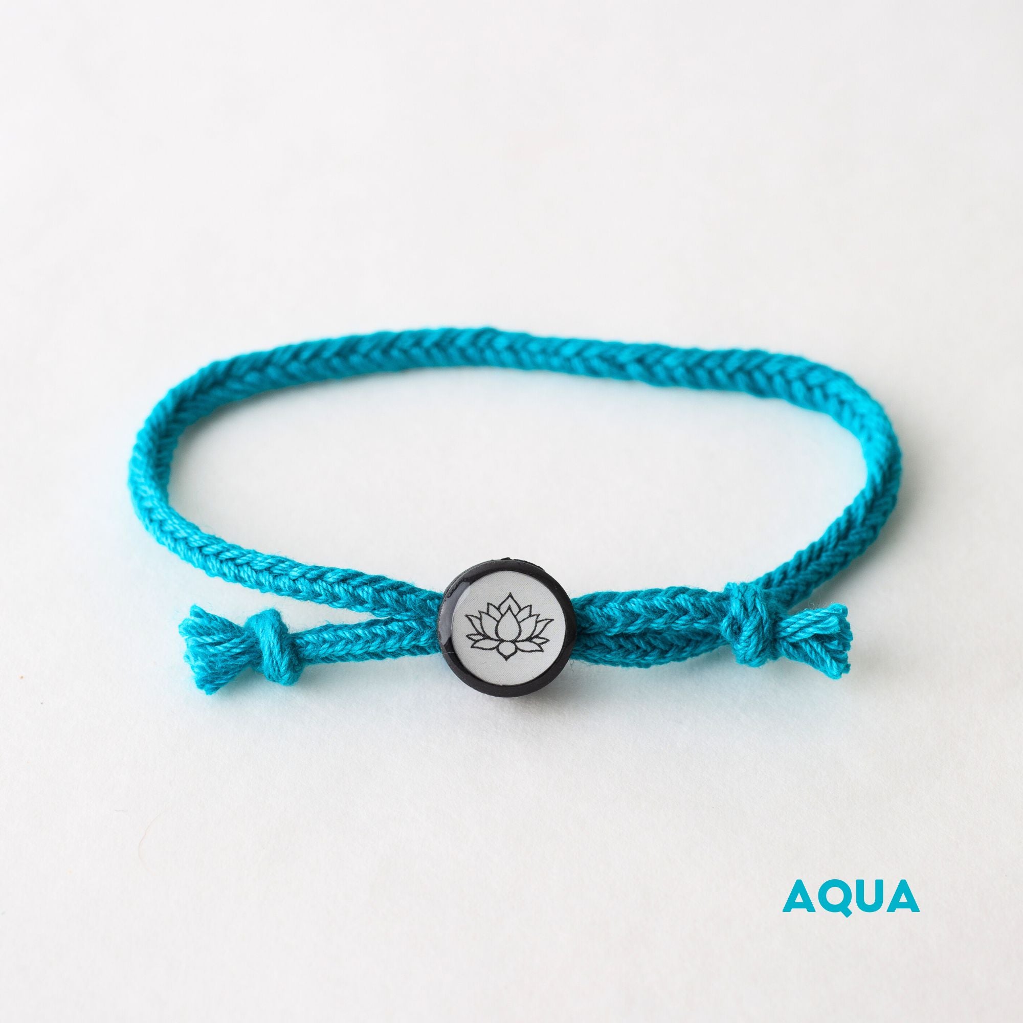 Daily Tap for Inspiration Beacon Bracelet - Lotus Flower - Woven Cord