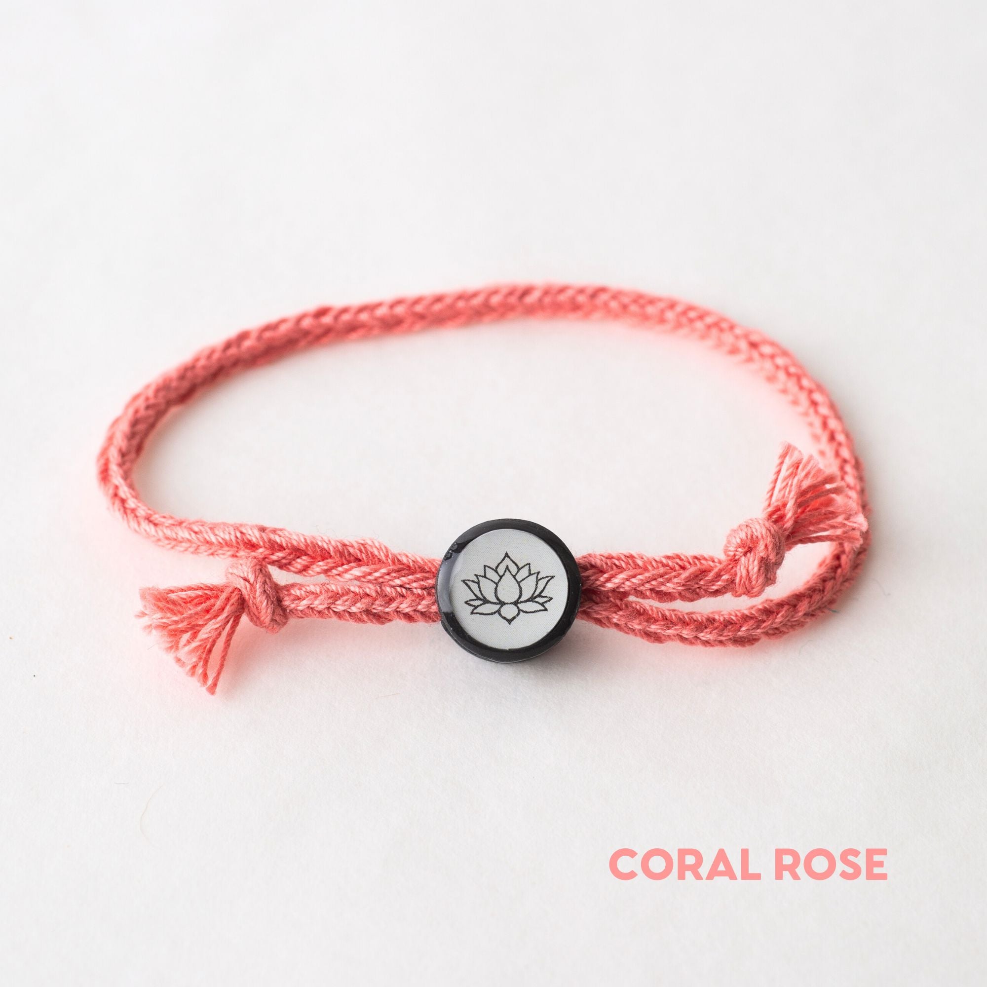 Daily Tap for Inspiration Beacon Bracelet - Lotus Flower - Woven Cord