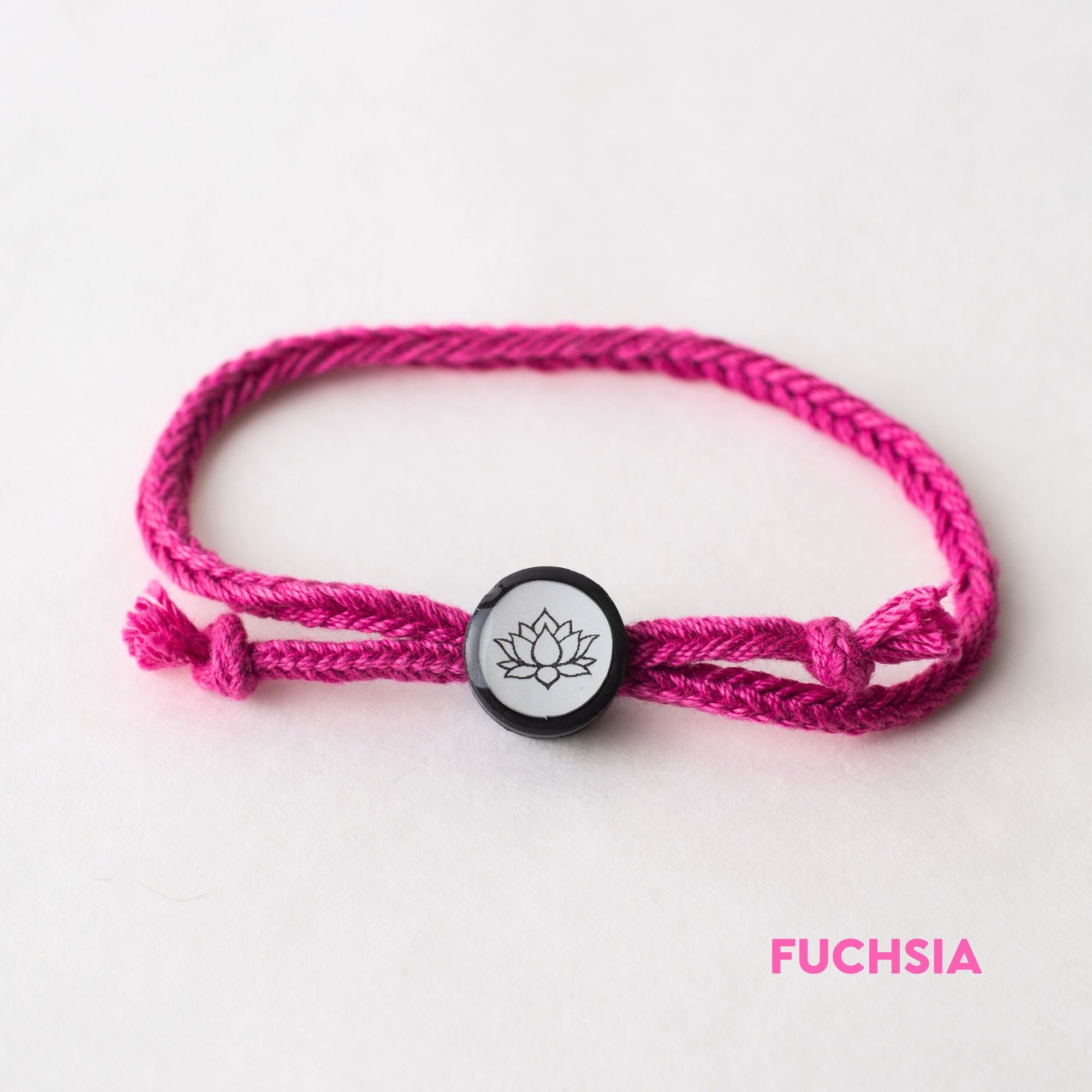 Daily Tap for Inspiration Beacon Bracelet - Lotus Flower - Woven Cord