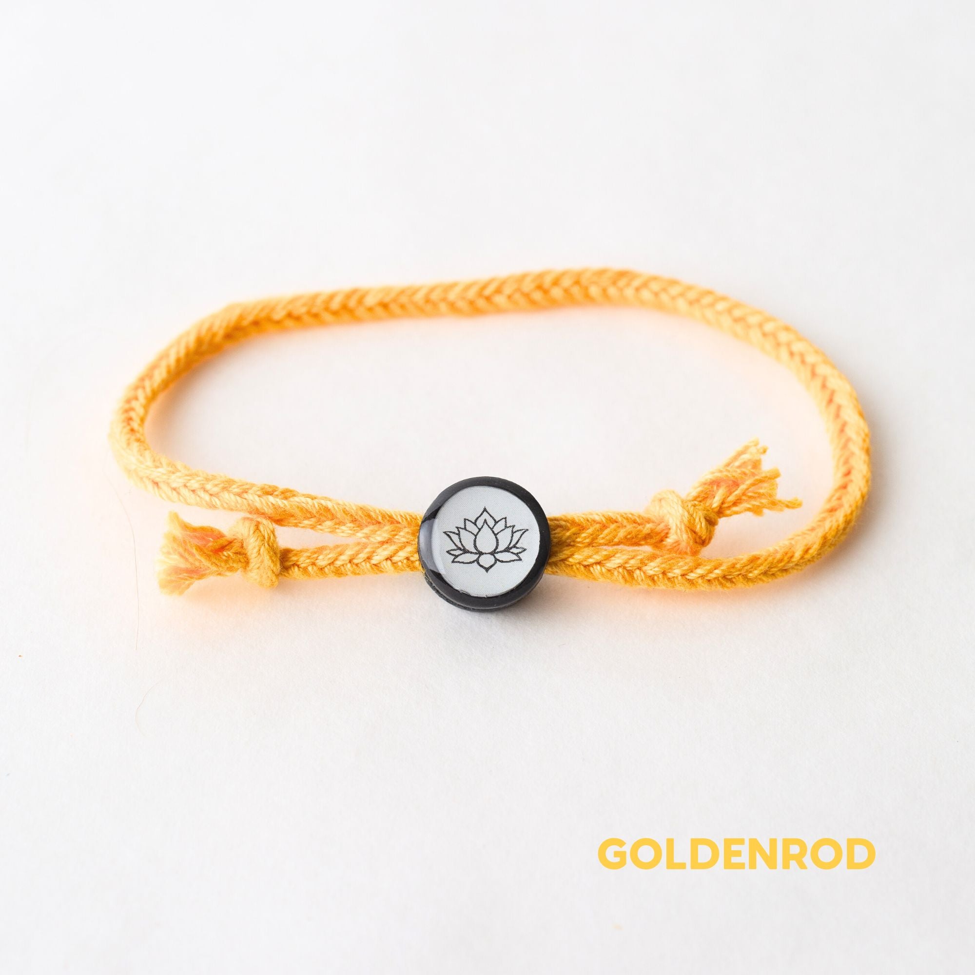 Daily Tap for Inspiration Beacon Bracelet - Lotus Flower - Woven Cord