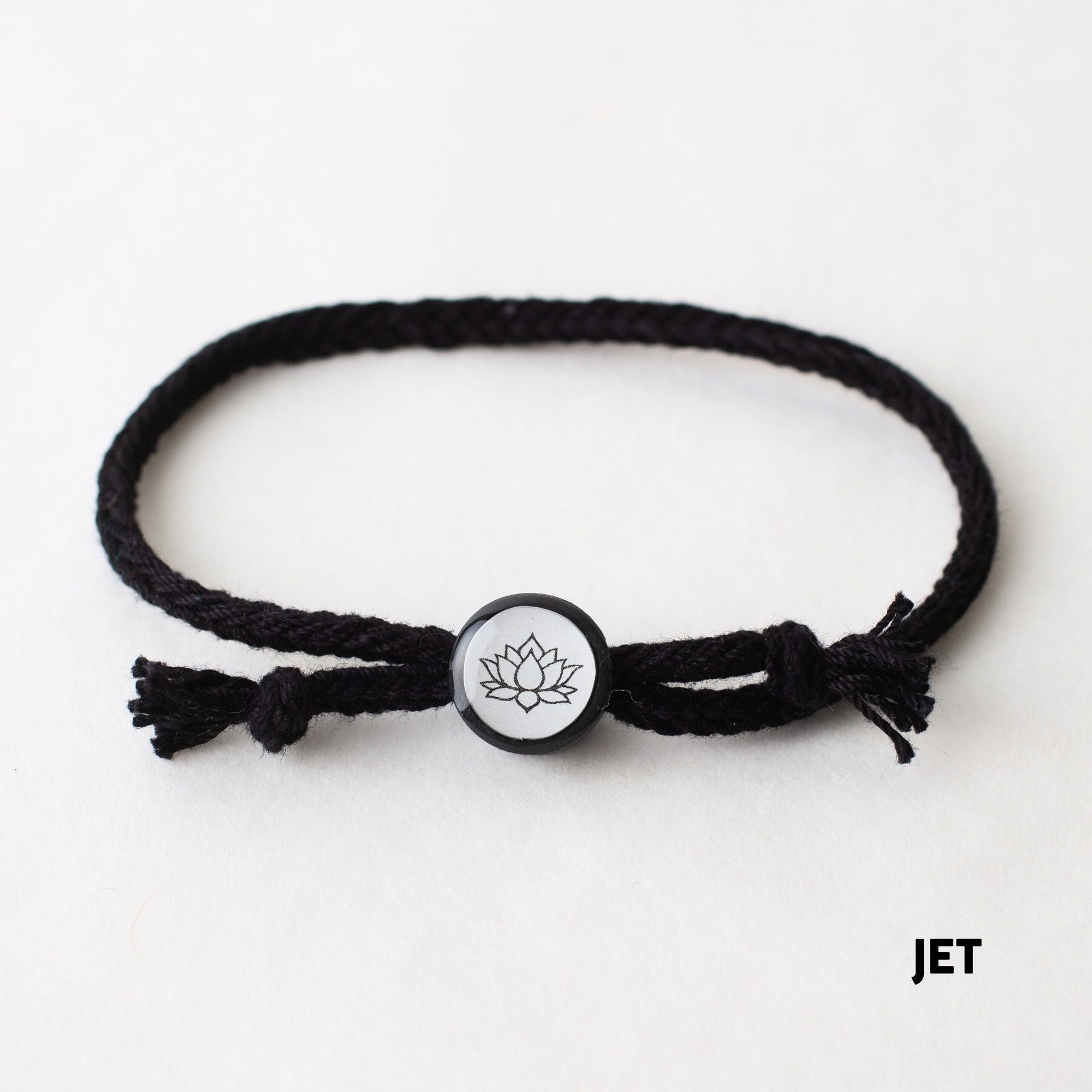 Daily Tap for Inspiration Beacon Bracelet - Lotus Flower - Woven Cord