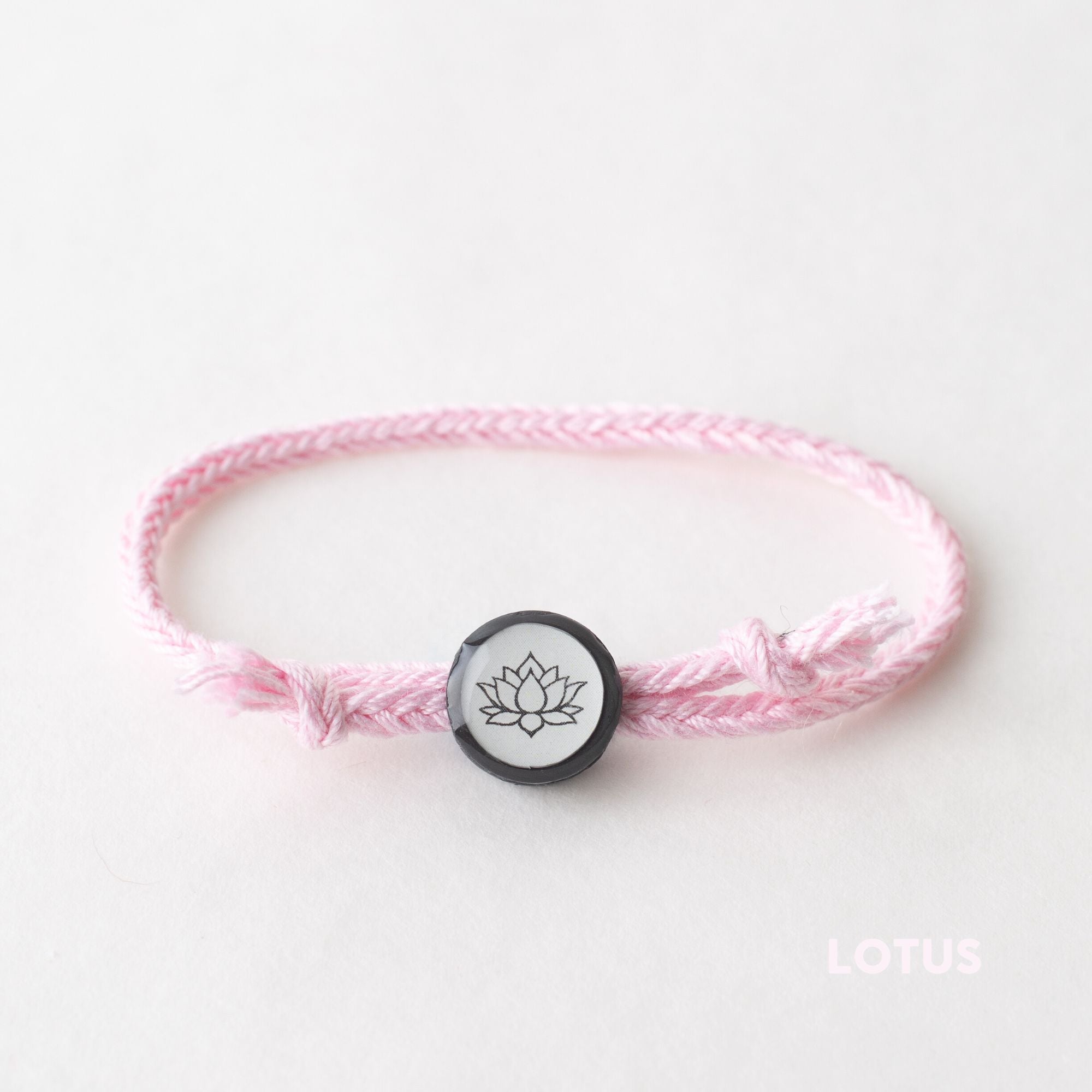 Daily Tap for Inspiration Beacon Bracelet - Lotus Flower - Woven Cord