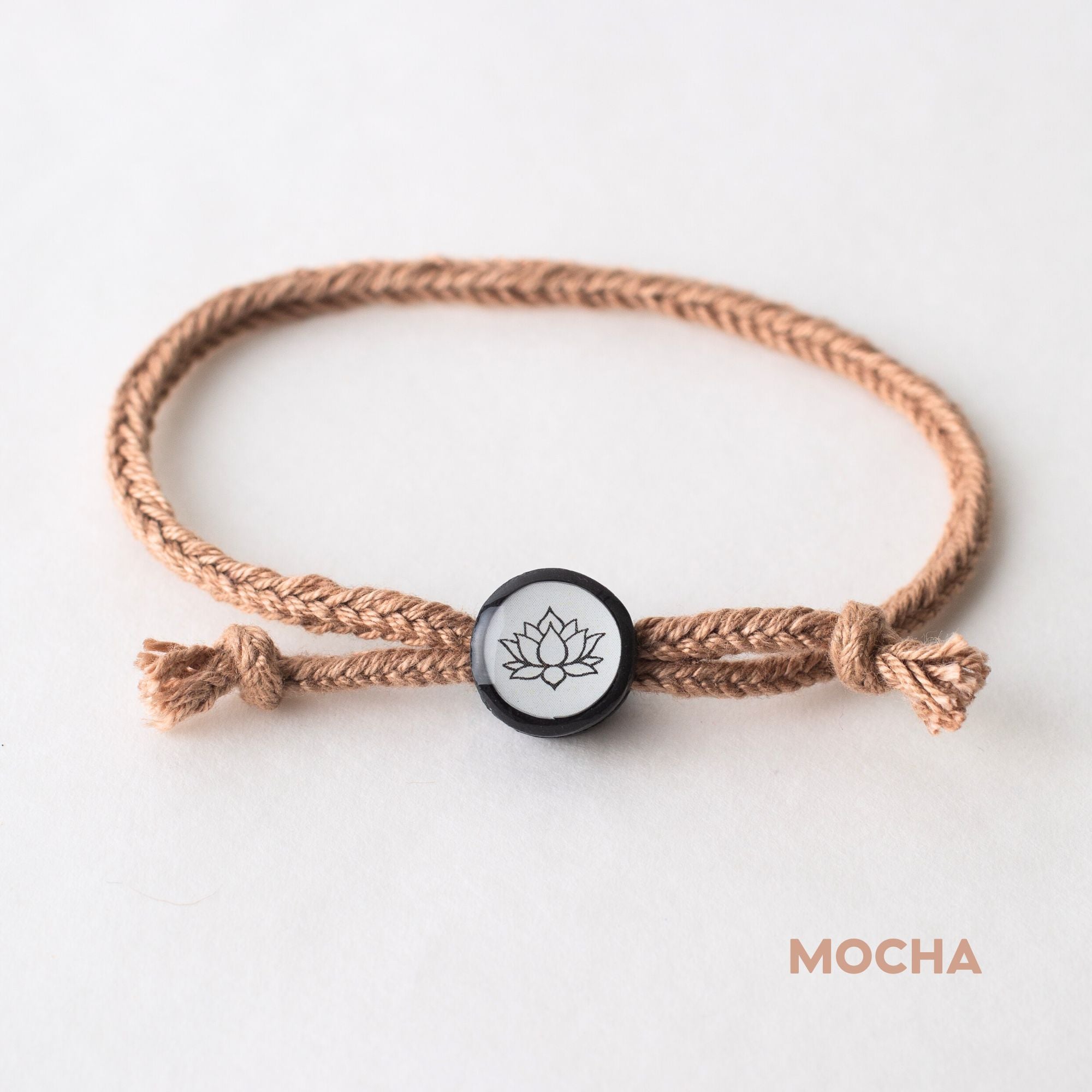 Daily Tap for Inspiration Beacon Bracelet - Lotus Flower - Woven Cord