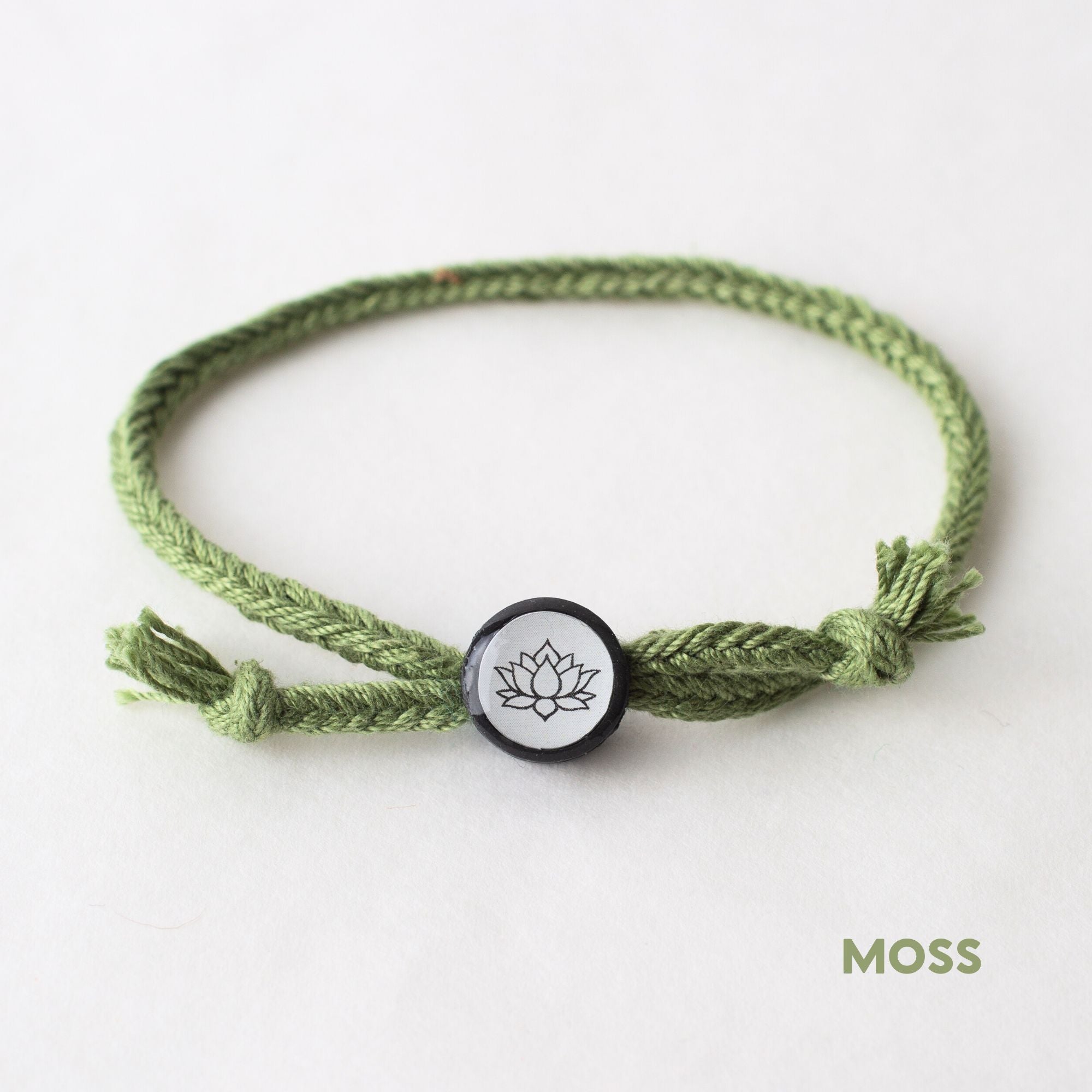 Daily Tap for Inspiration Beacon Bracelet - Lotus Flower - Woven Cord