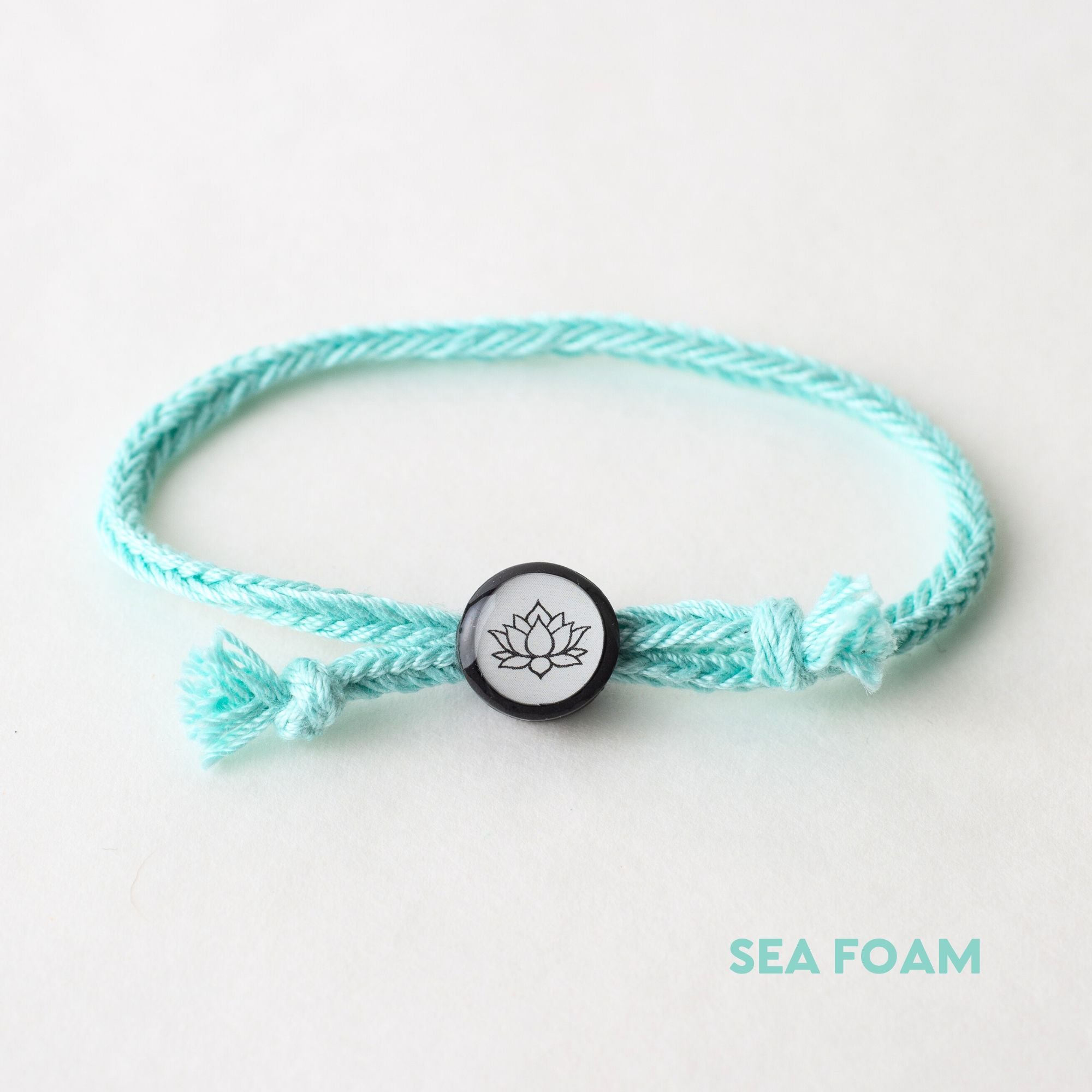 Daily Tap for Inspiration Beacon Bracelet - Lotus Flower - Woven Cord