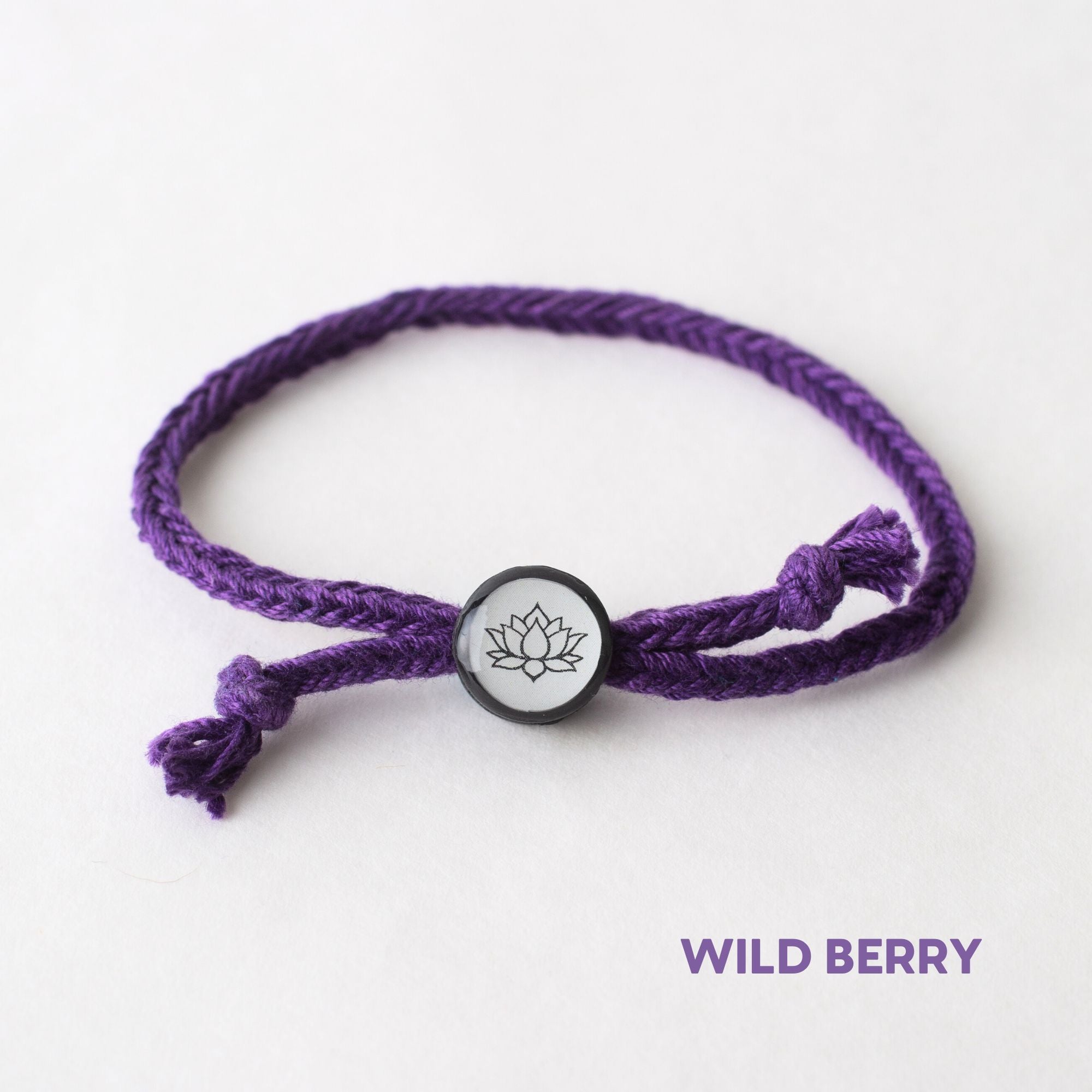 Daily Tap for Inspiration Beacon Bracelet - Lotus Flower - Woven Cord