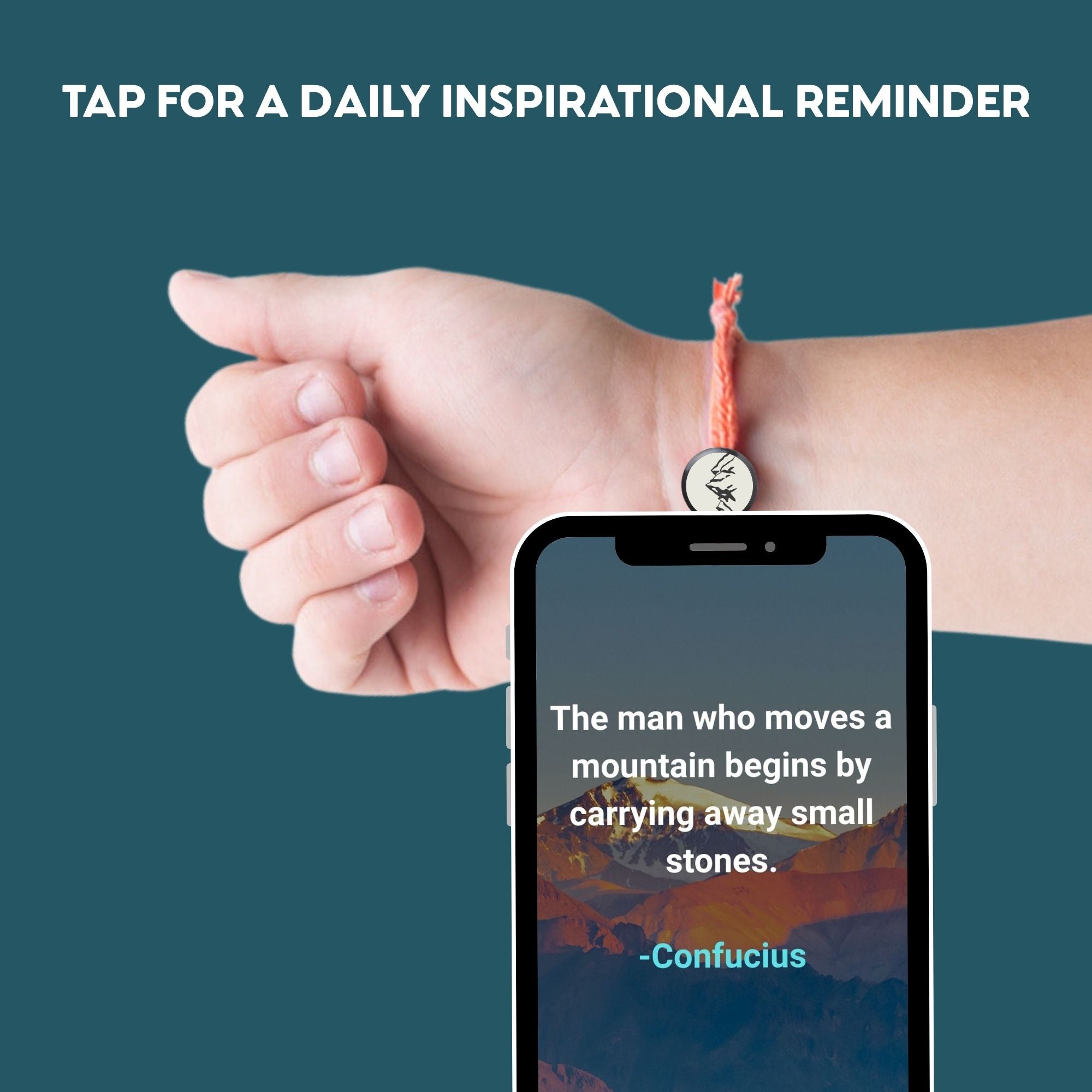 Daily Tap for Inspiration Beacon Bracelet - Mountains - Woven Cord