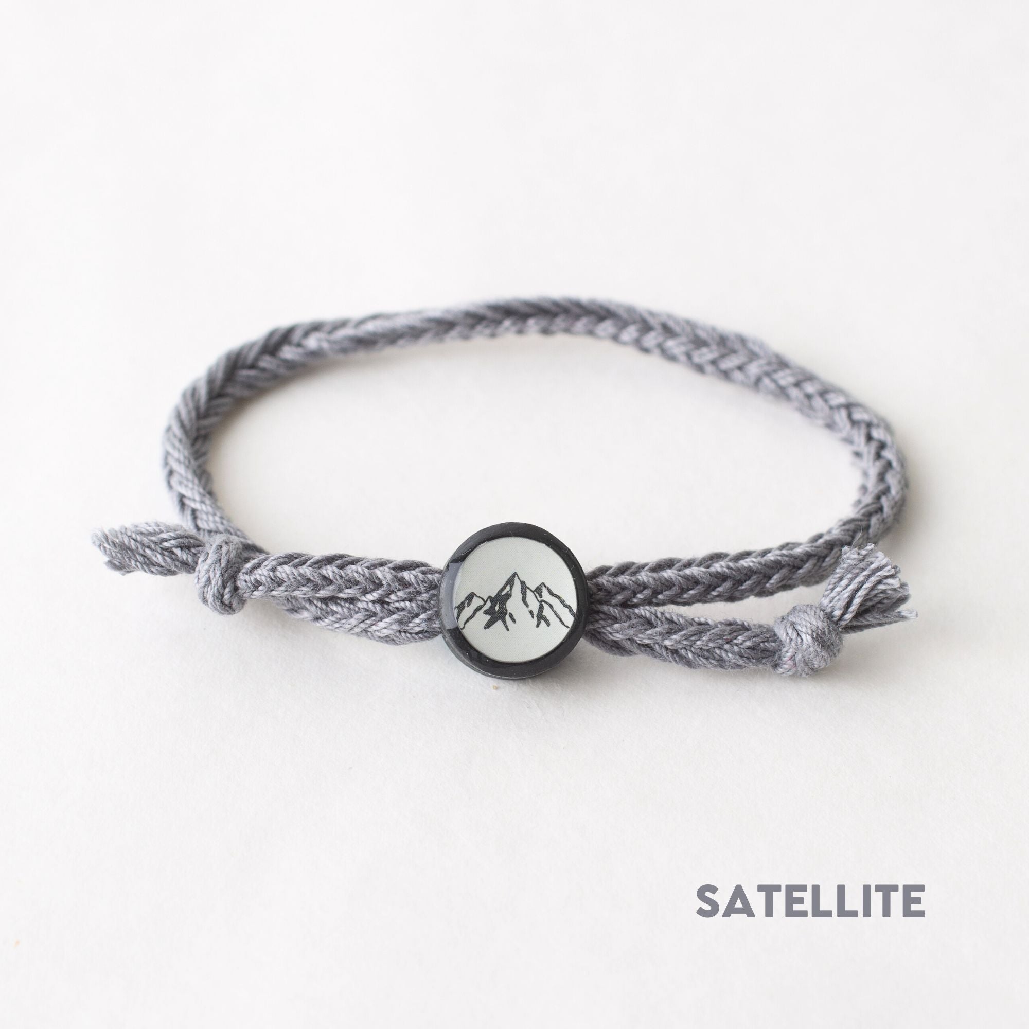 Daily Tap for Inspiration Beacon Bracelet - Mountains - Woven Cord
