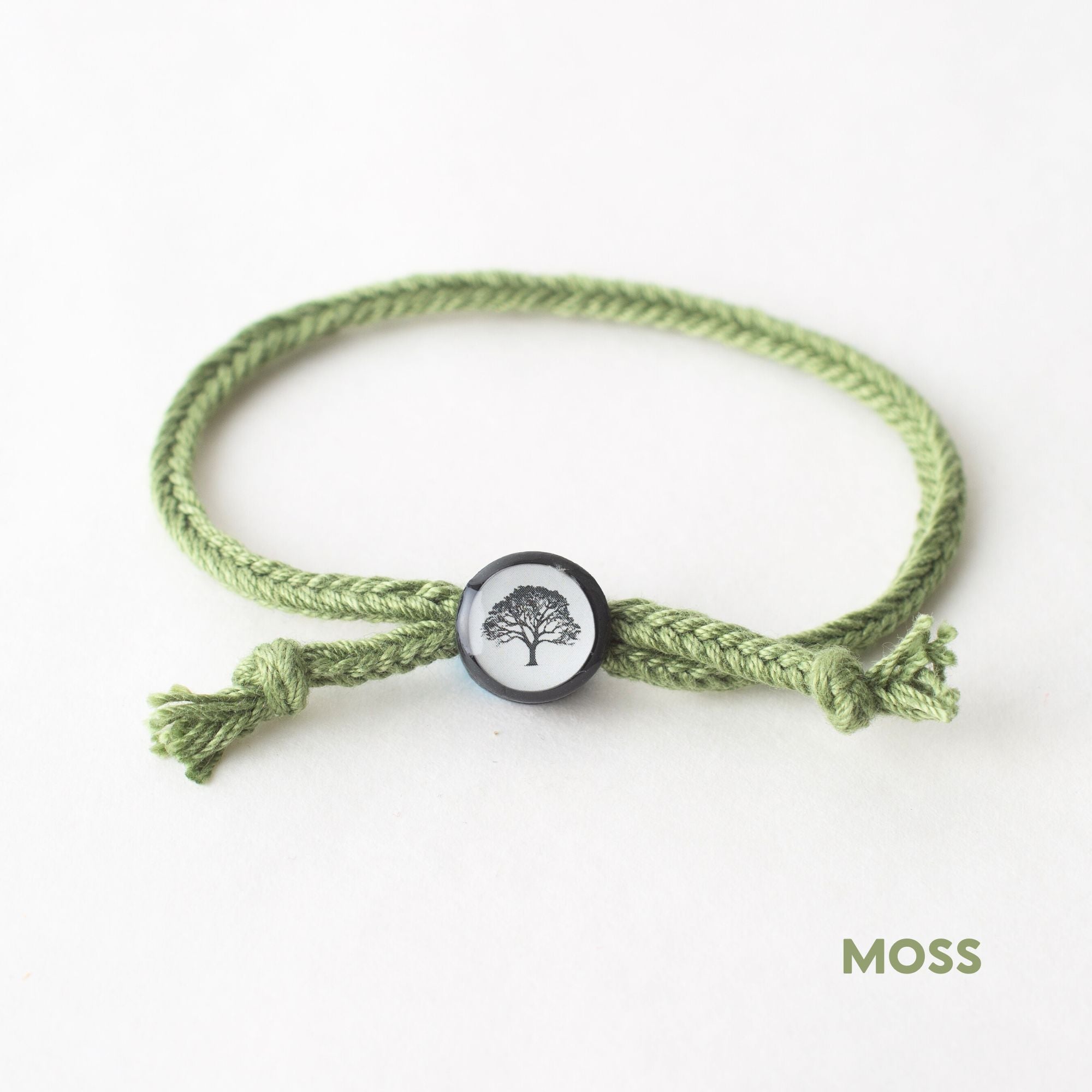 Daily Tap for Inspiration Beacon Bracelet - Oak Tree - Woven Cord