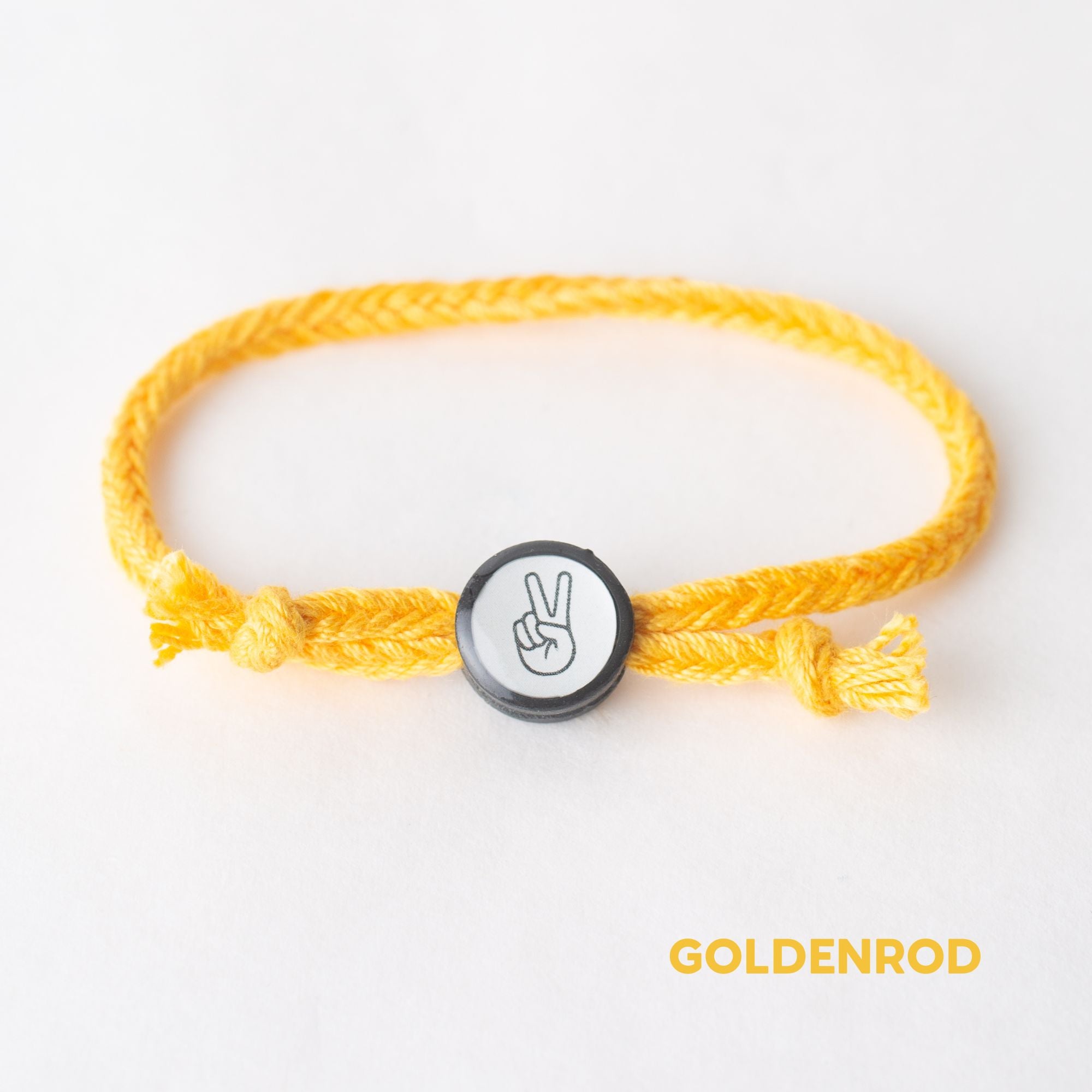 Daily Tap for Inspiration Beacon Bracelet - Peace Sign - Woven Cord