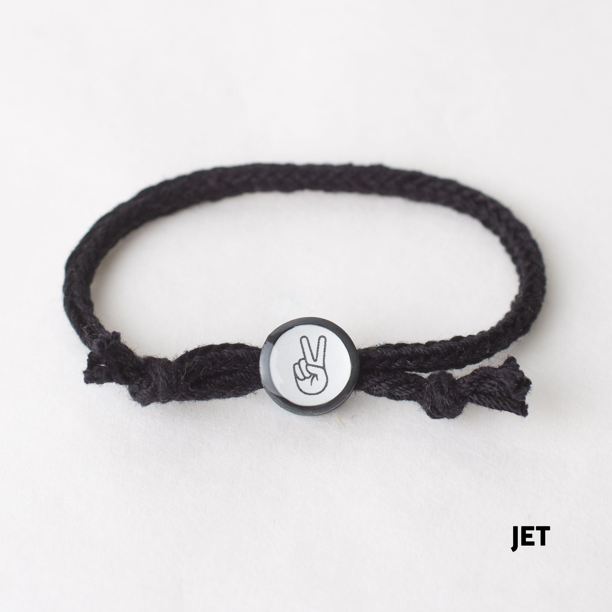 Daily Tap for Inspiration Beacon Bracelet - Peace Sign - Woven Cord