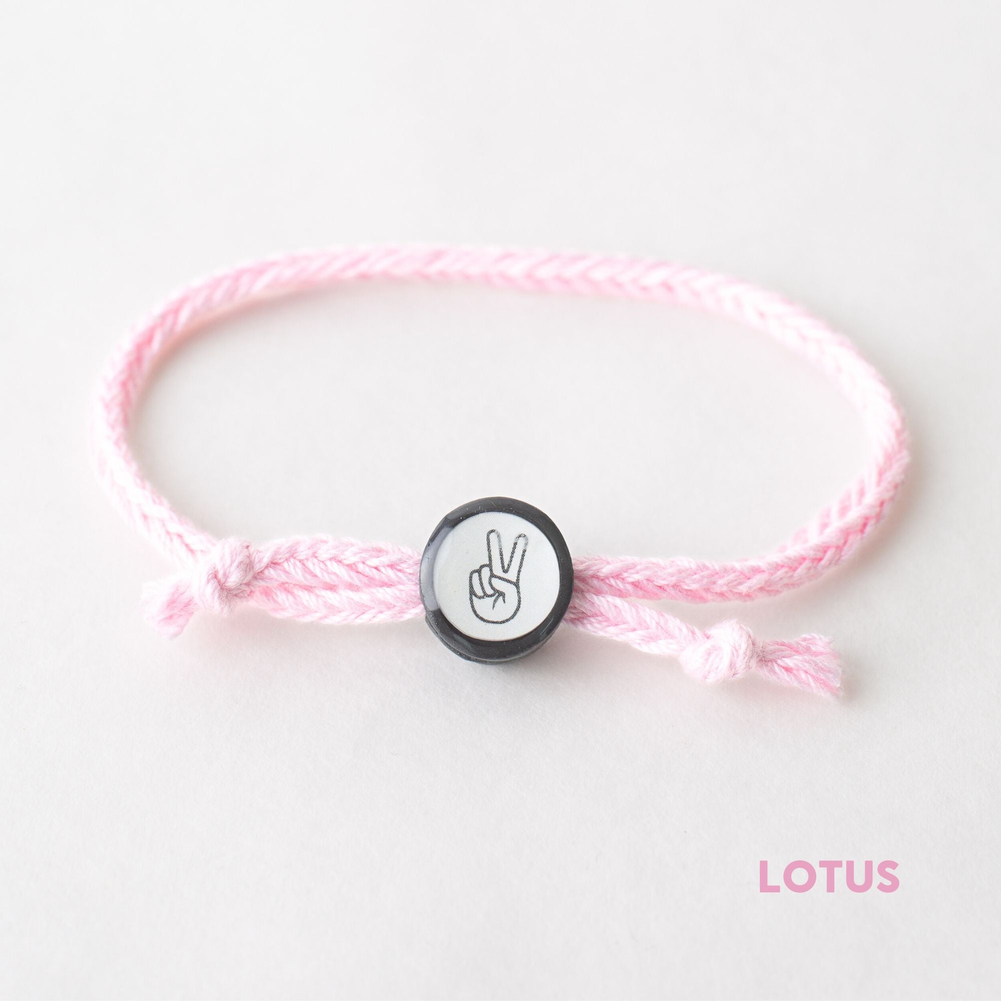 Daily Tap for Inspiration Beacon Bracelet - Peace Sign - Woven Cord