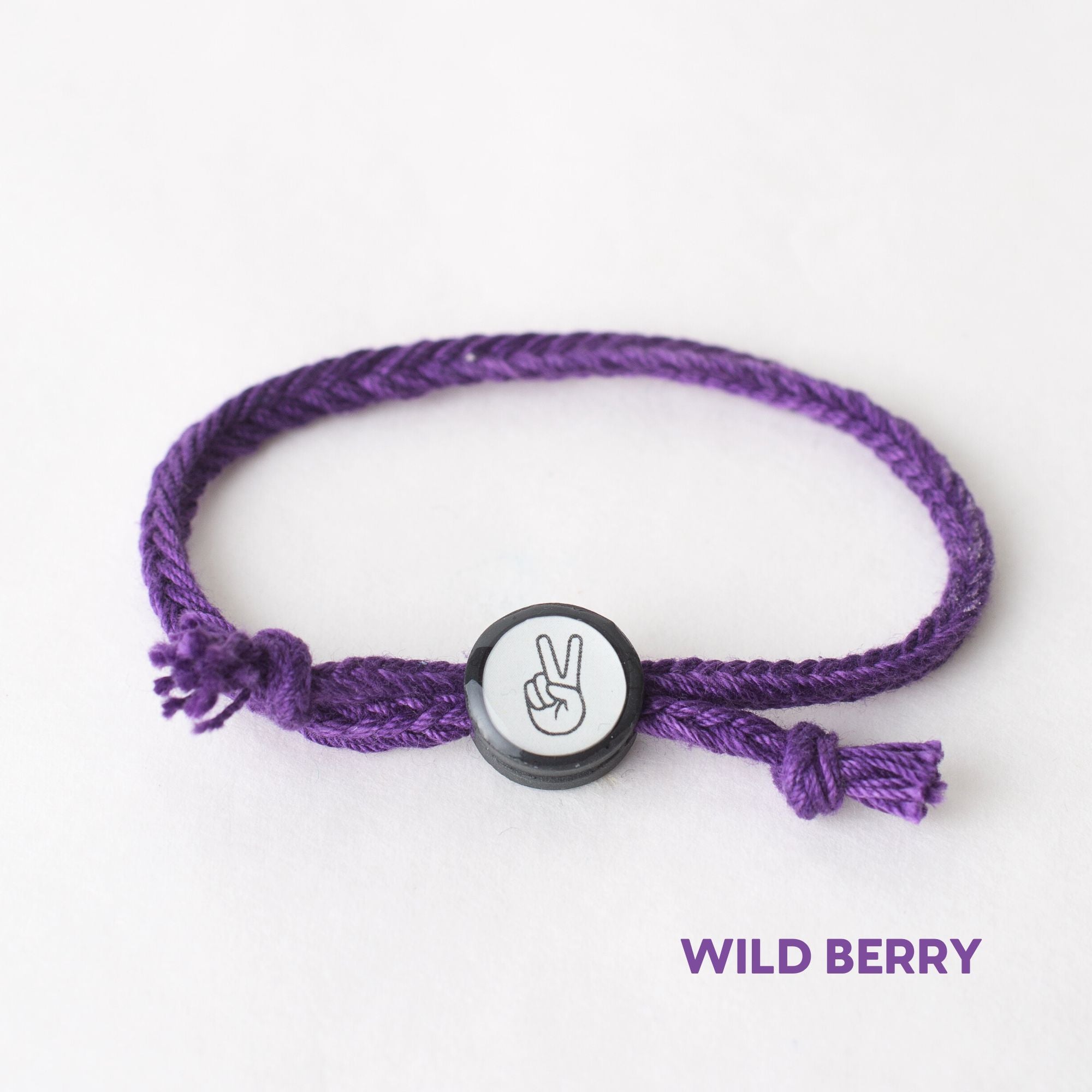 Daily Tap for Inspiration Beacon Bracelet - Peace Sign - Woven Cord